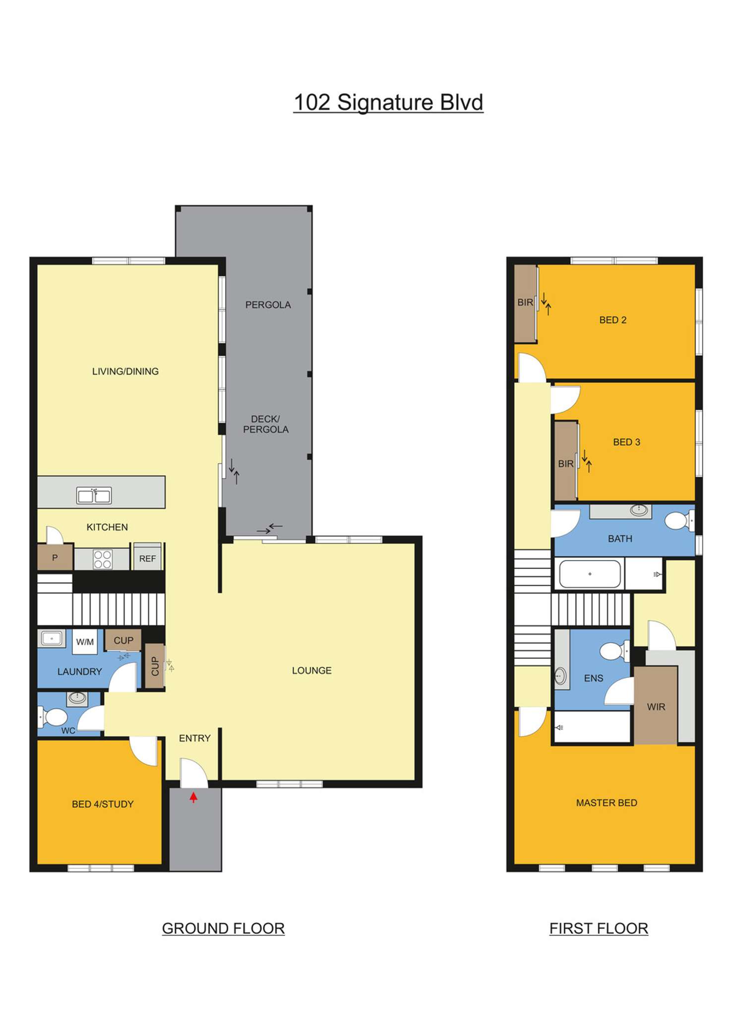 Floorplan of Homely townhouse listing, 102 Signature Blvd, Sanctuary Lakes VIC 3030