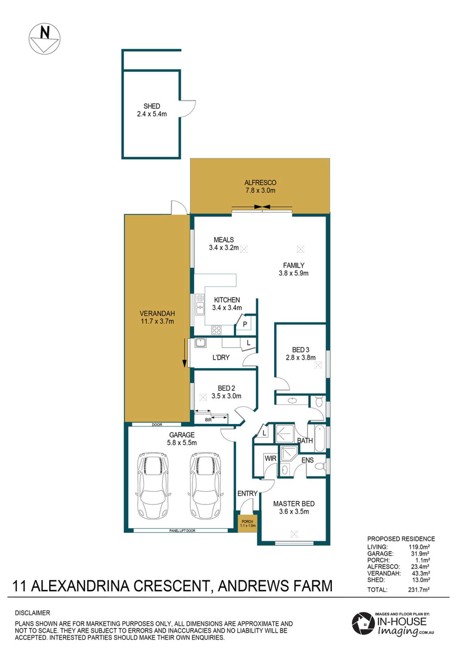 Floorplan of Homely house listing, 11 Alexandrina Crescent, Andrews Farm SA 5114