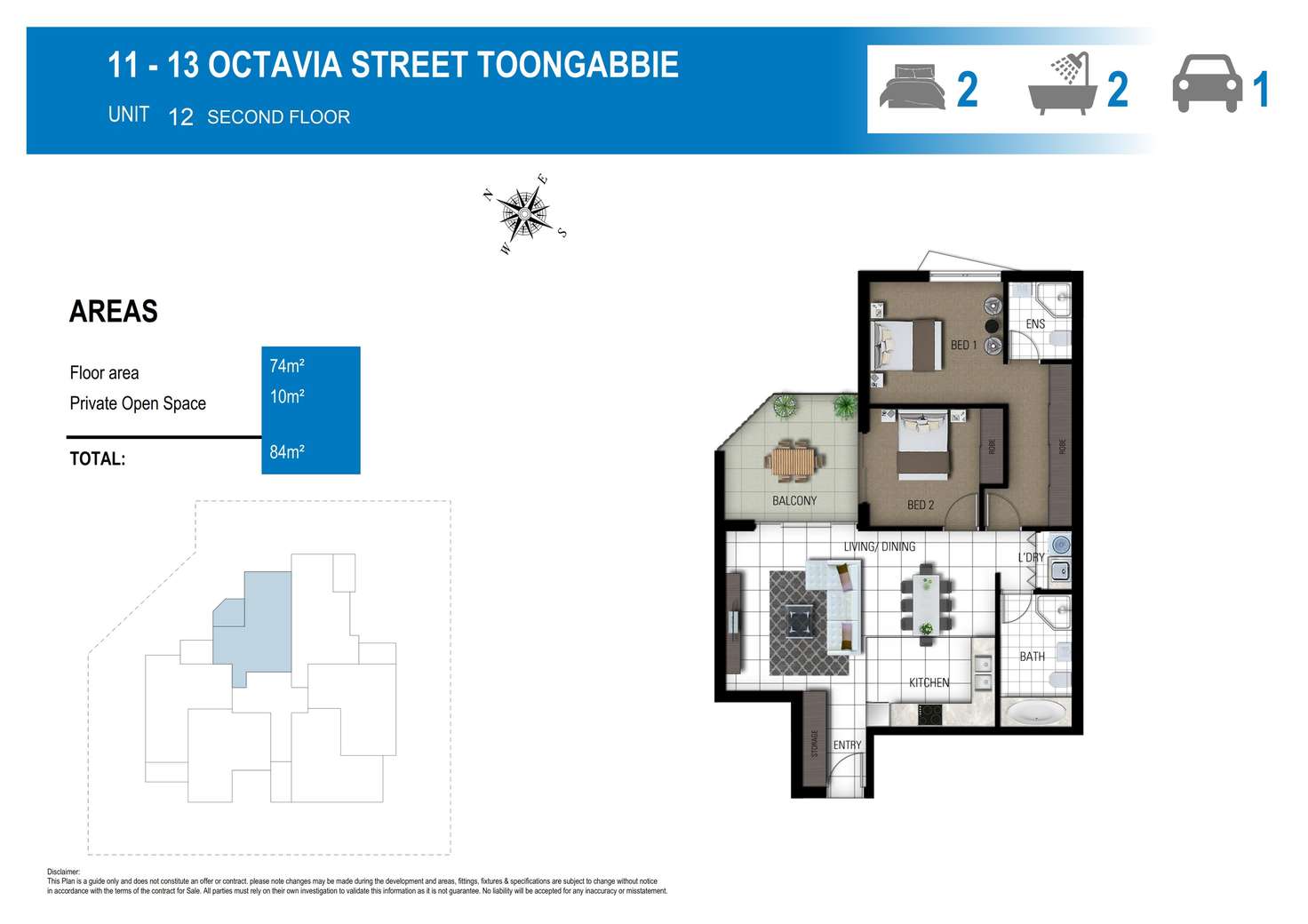 Floorplan of Homely apartment listing, 12/11-13 Octavia St, Toongabbie NSW 2146