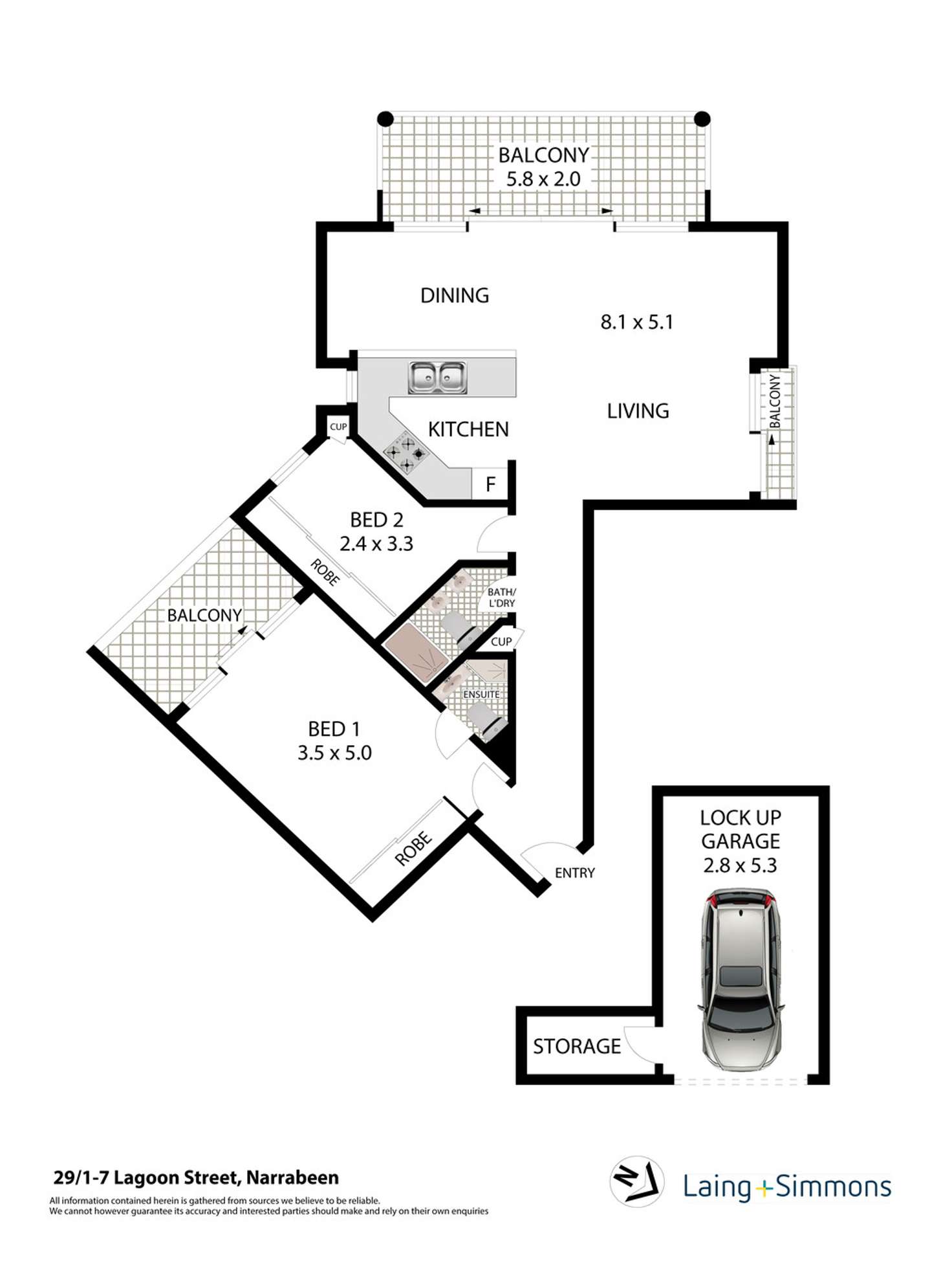 Floorplan of Homely apartment listing, 29/1-7 Lagoon Street, Narrabeen NSW 2101