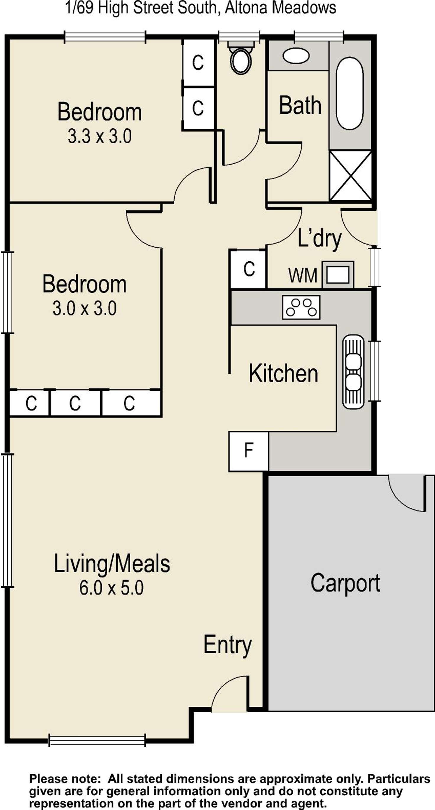 Floorplan of Homely unit listing, 1/69 High Street South, Altona Meadows VIC 3028