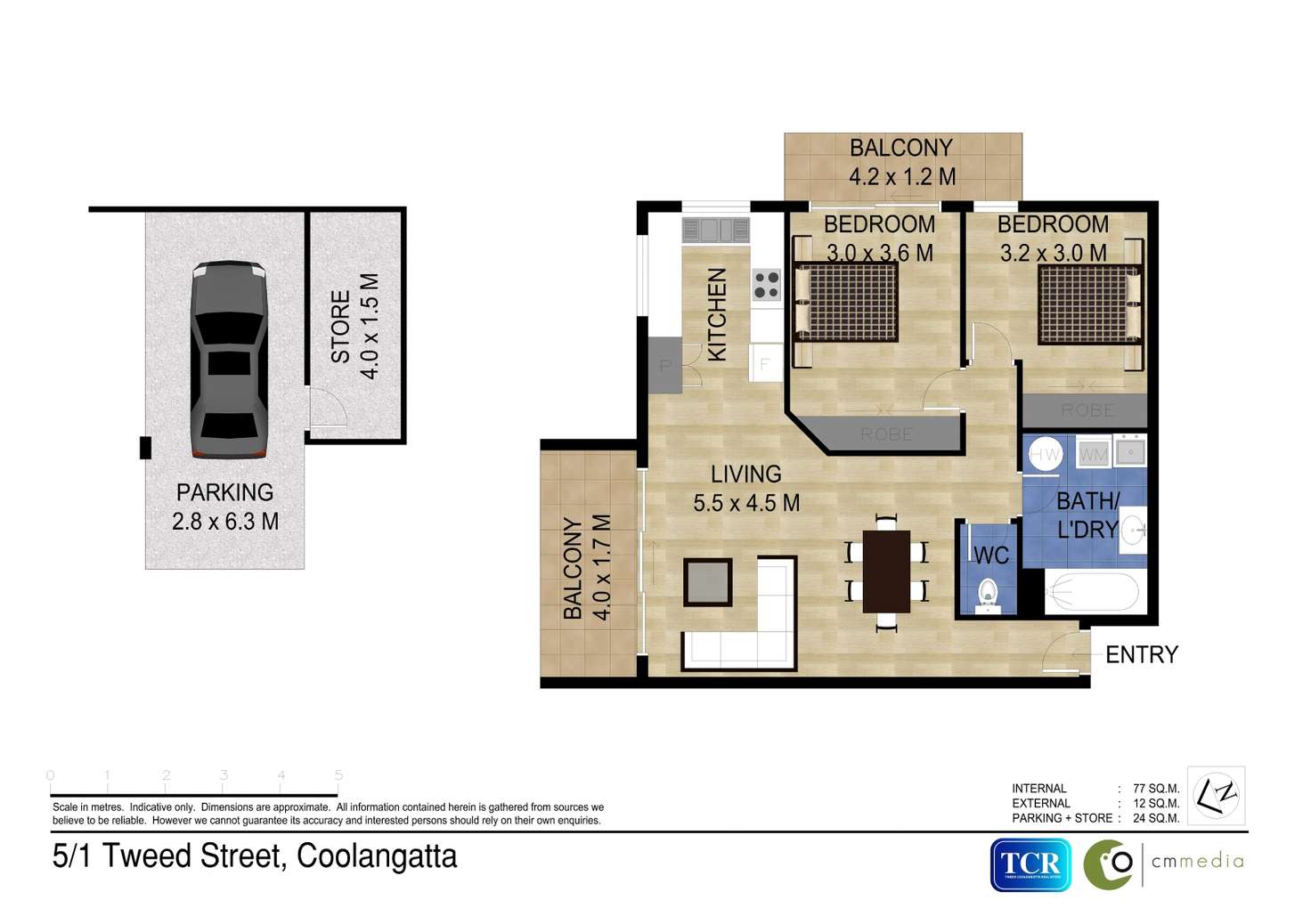 Floorplan of Homely unit listing, 5/1 Tweed Street, Coolangatta QLD 4225