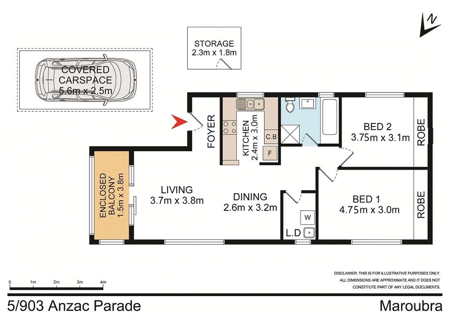 Floorplan of Homely unit listing, 5/903 Anzac Parade, Maroubra NSW 2035