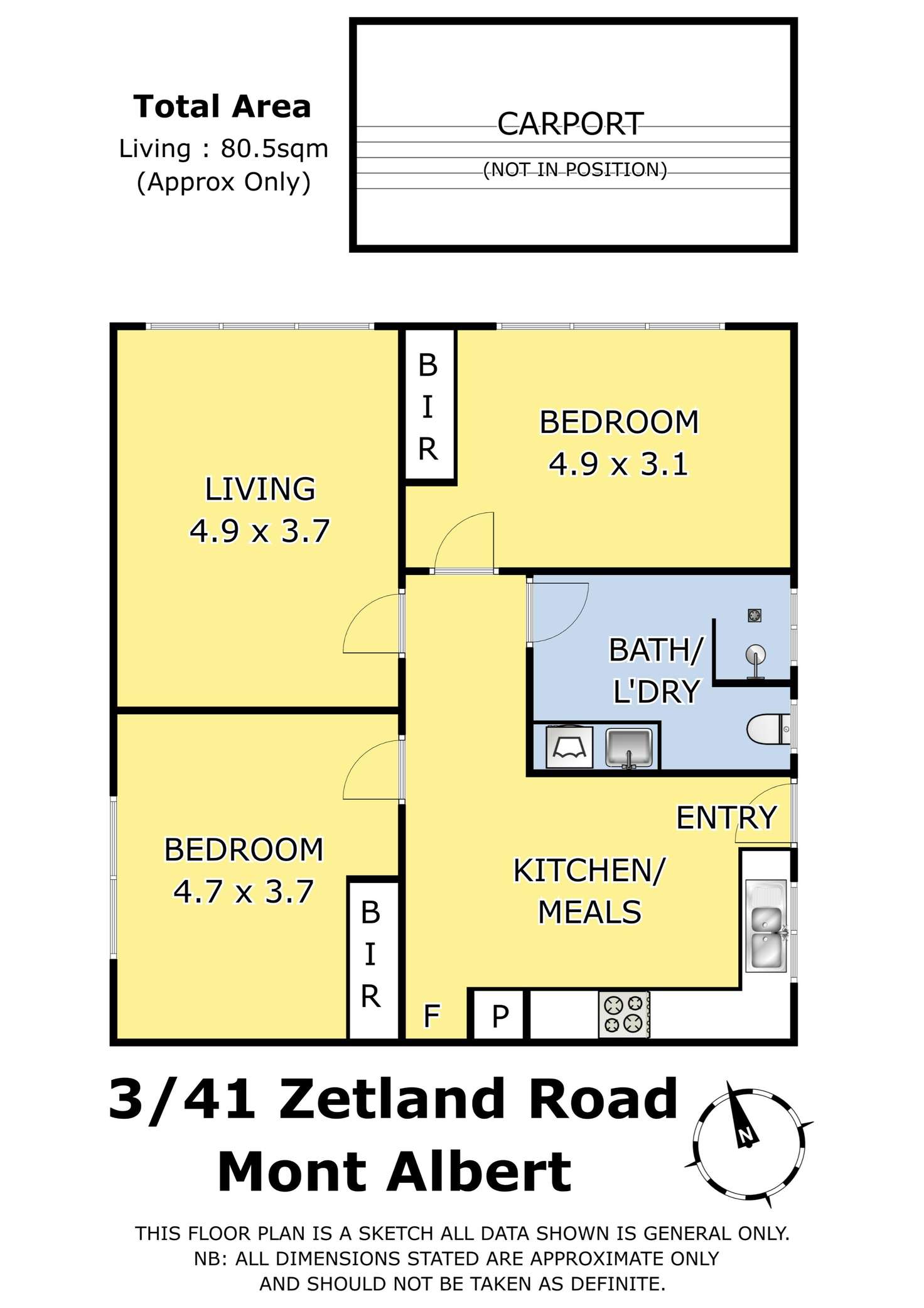 Floorplan of Homely apartment listing, 3/41 Zetland Road, Mont Albert VIC 3127