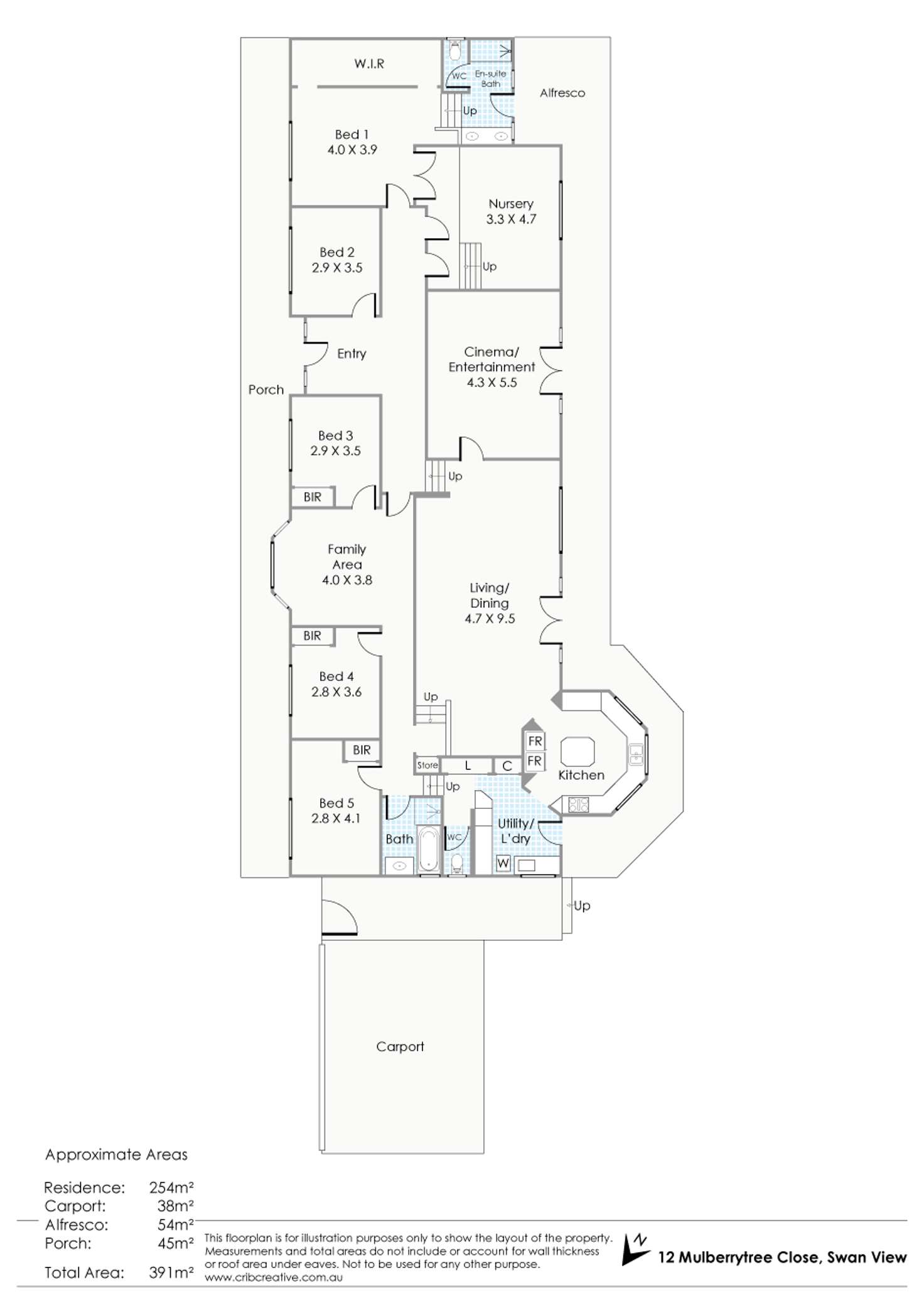 Floorplan of Homely house listing, 12 Mulberry Tree Close, Swan View WA 6056