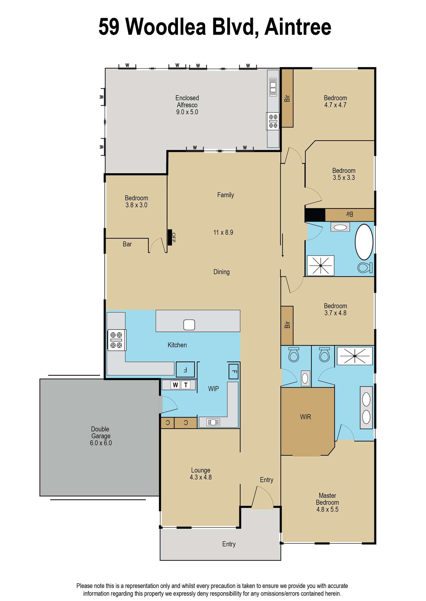Floorplan of Homely house listing, 59 Woodlea Boulevard, Aintree VIC 3336
