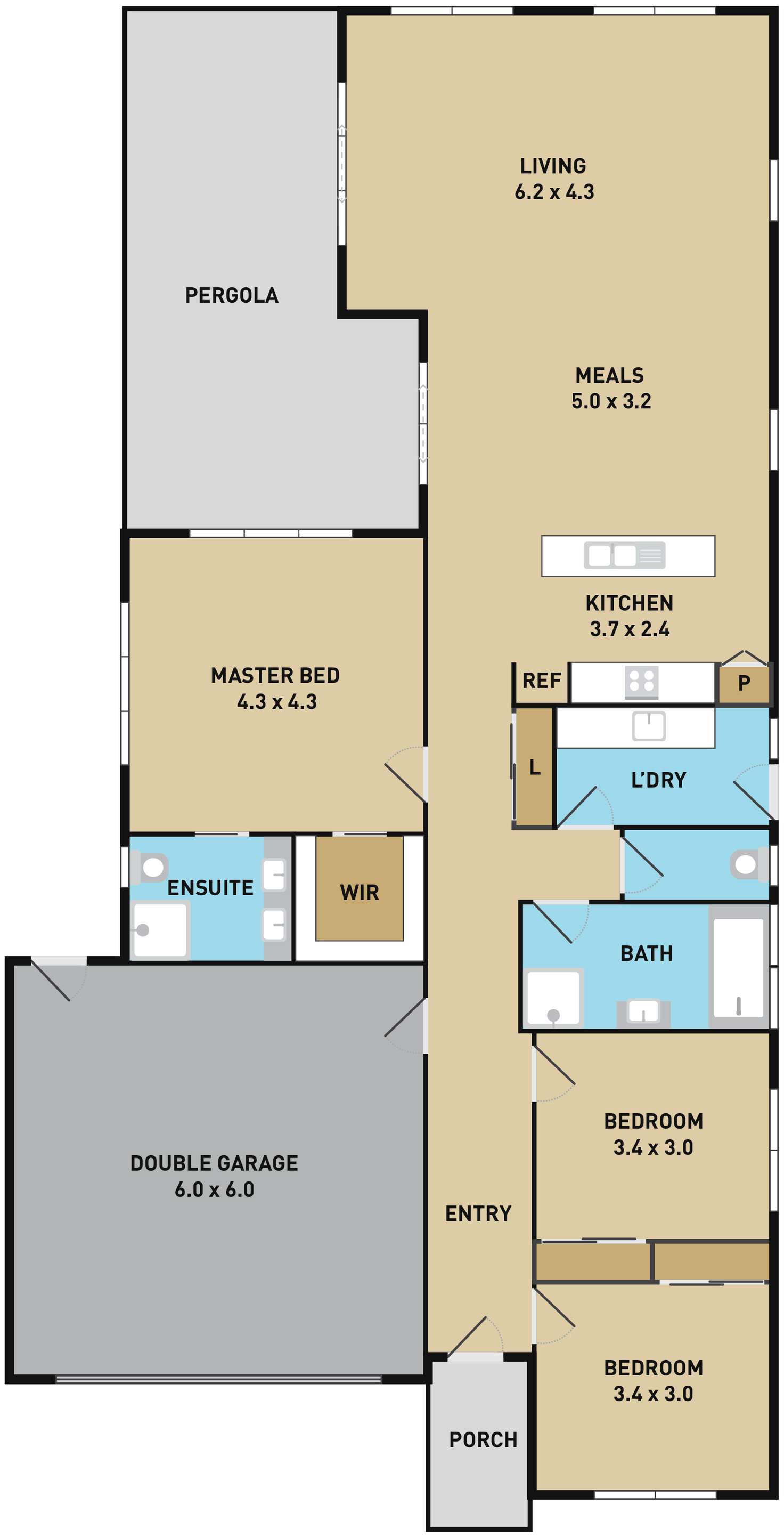 Floorplan of Homely house listing, 36 Katrina Drive, Burnside Heights VIC 3023
