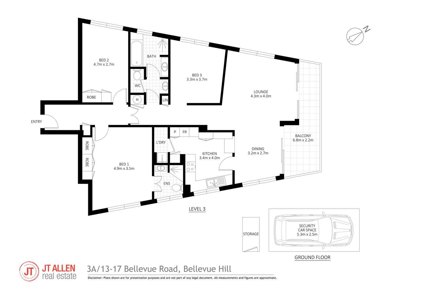 Floorplan of Homely apartment listing, 3a/13 Bellevue Road, Bellevue Hill NSW 2023
