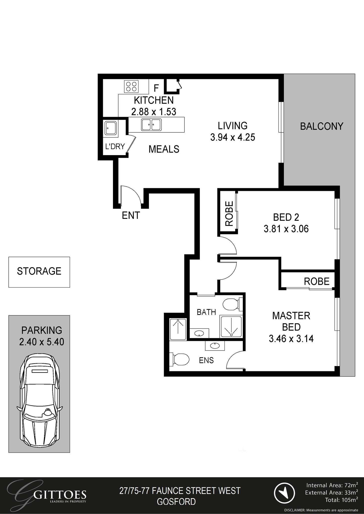 Floorplan of Homely unit listing, 27/75-77 Faunce Street West, Gosford NSW 2250