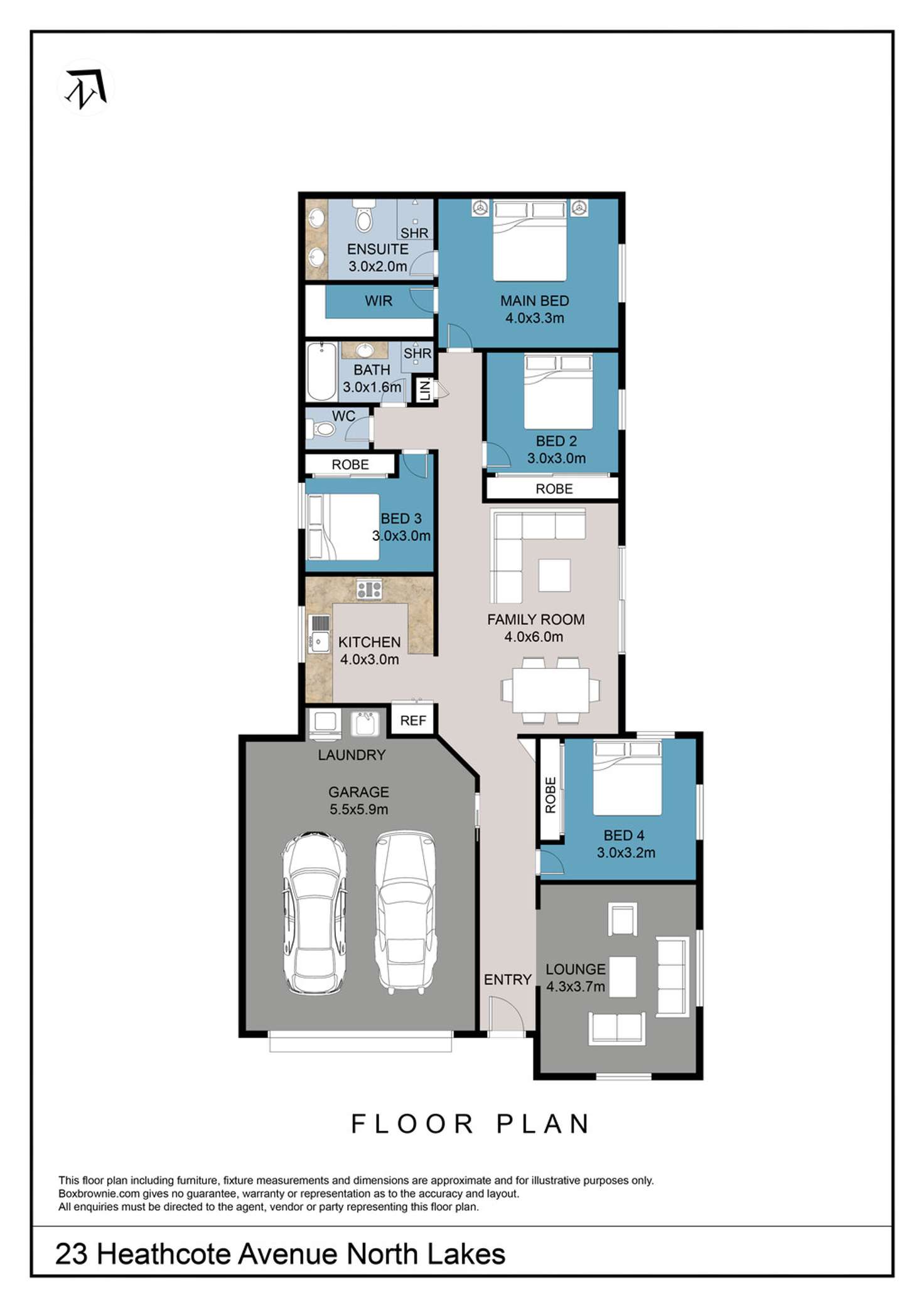 Floorplan of Homely house listing, 23 Heathcote Avenue, North Lakes QLD 4509