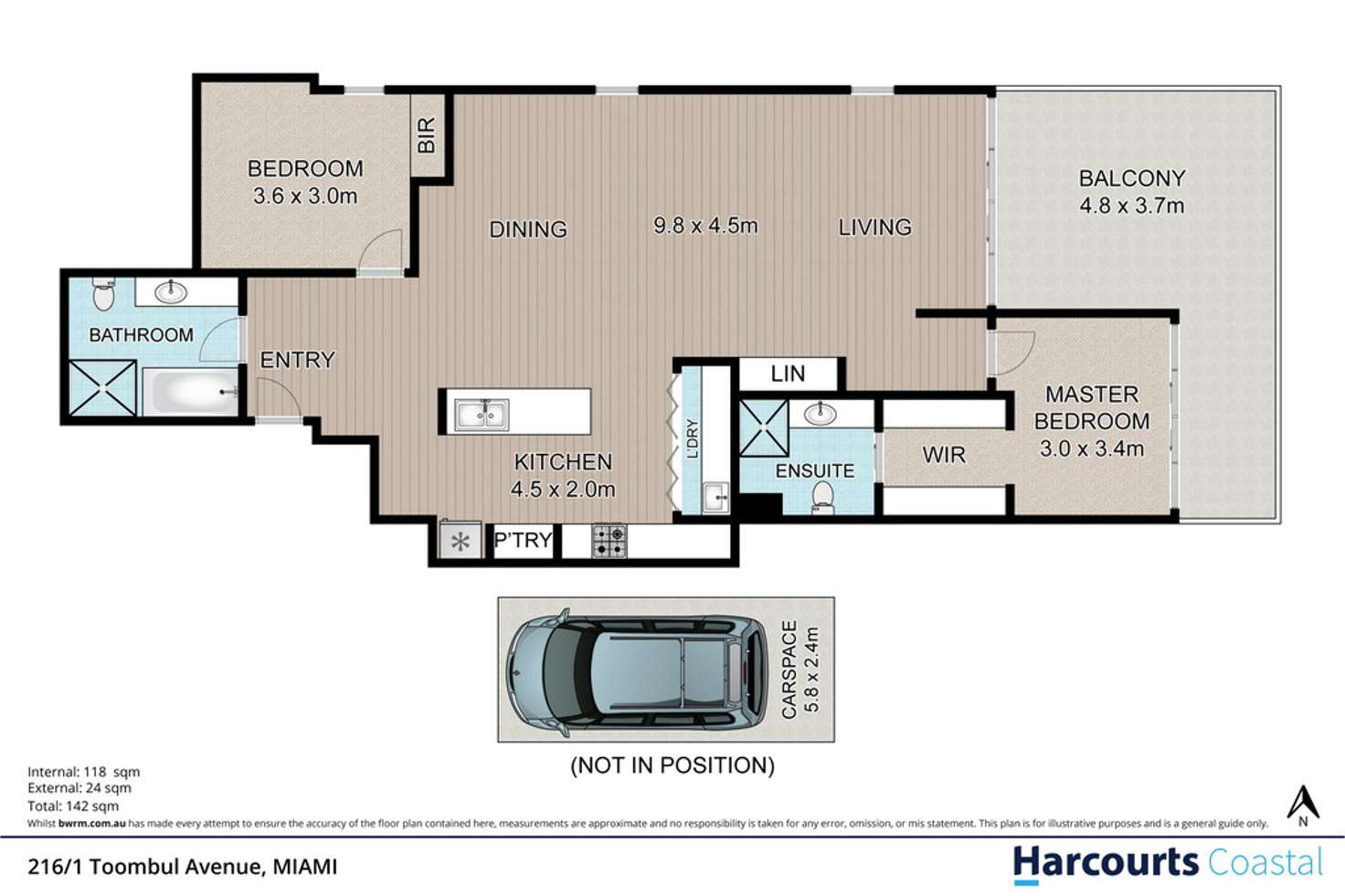 Floorplan of Homely apartment listing, 216/1 Toombul Avenue, Miami QLD 4220