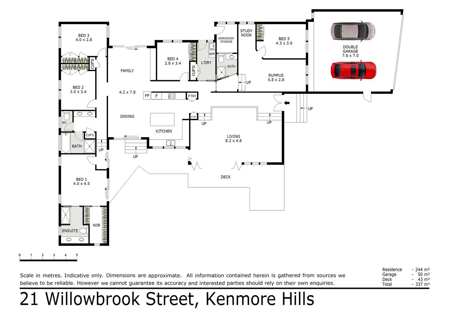 Floorplan of Homely house listing, 21 Willowbrook Street, Kenmore Hills QLD 4069