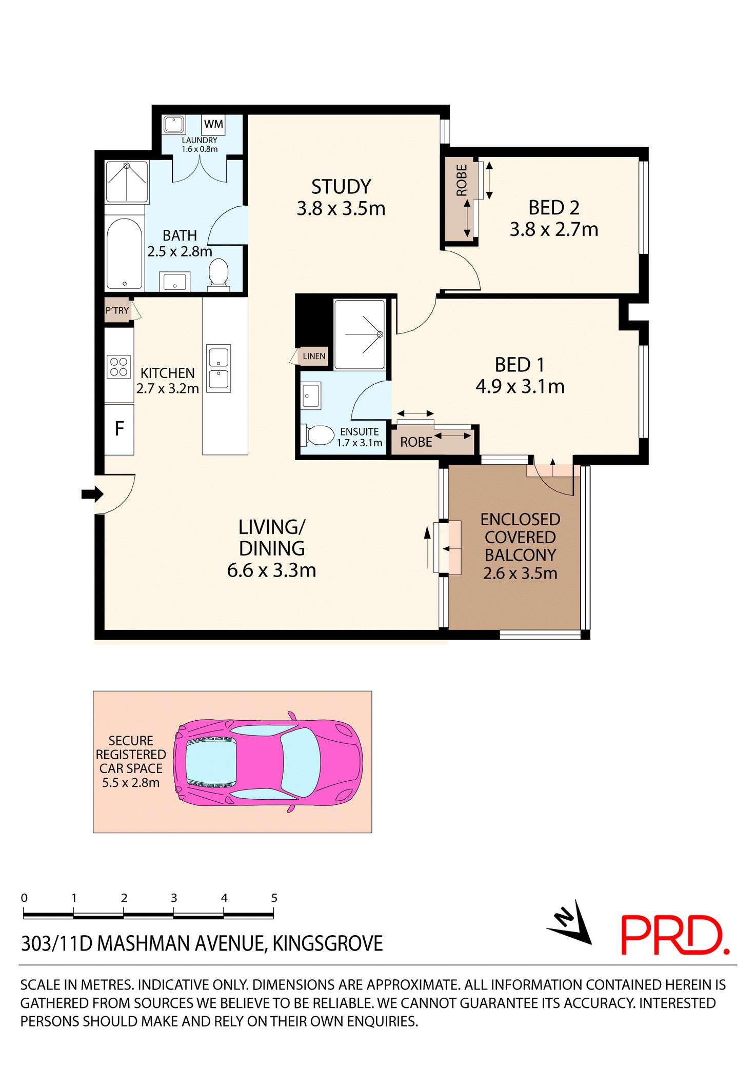 Floorplan of Homely unit listing, 303/11D Mashman Avenue, Kingsgrove NSW 2208