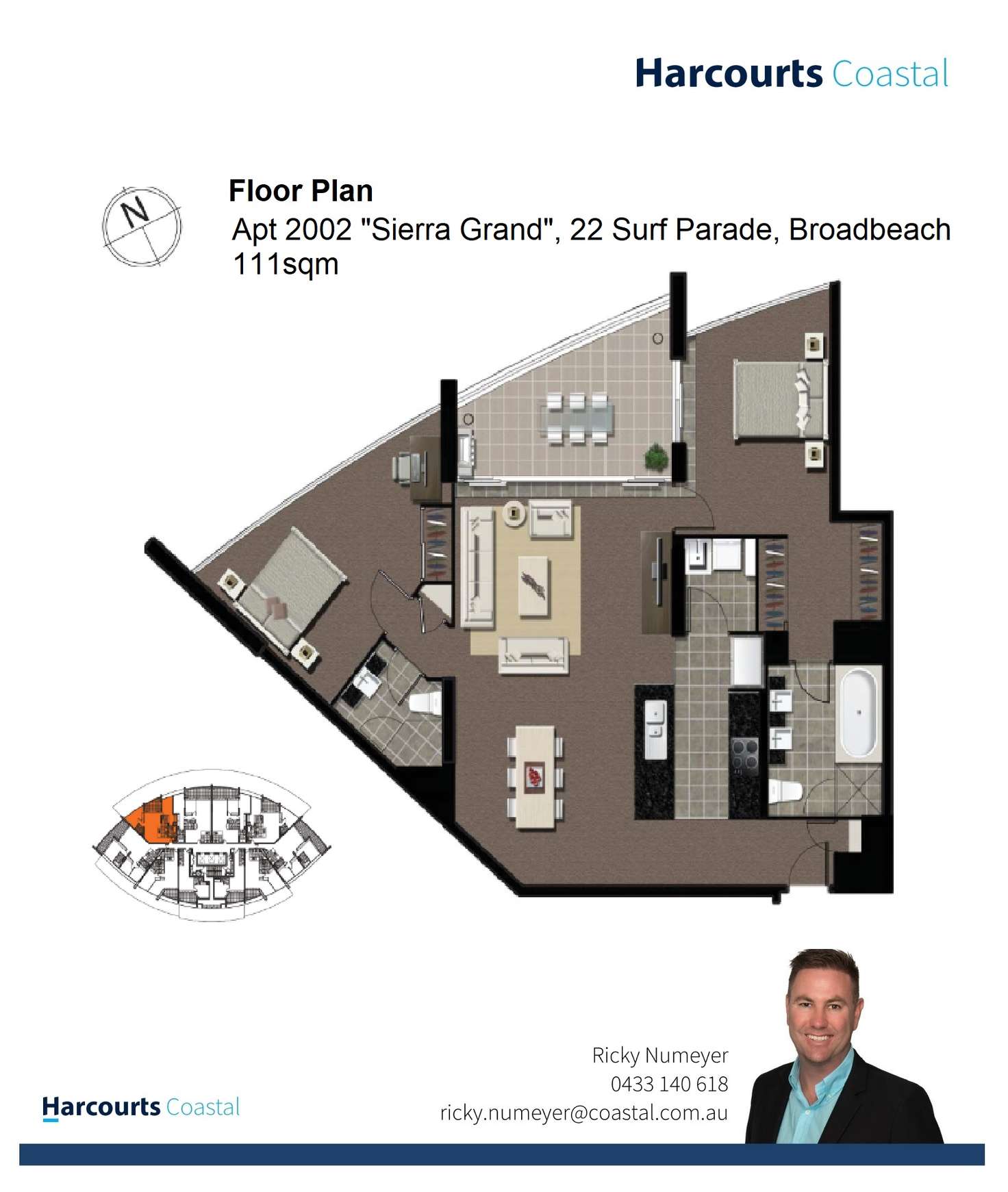 Floorplan of Homely apartment listing, 2002/22 Surf Parade, Broadbeach QLD 4218