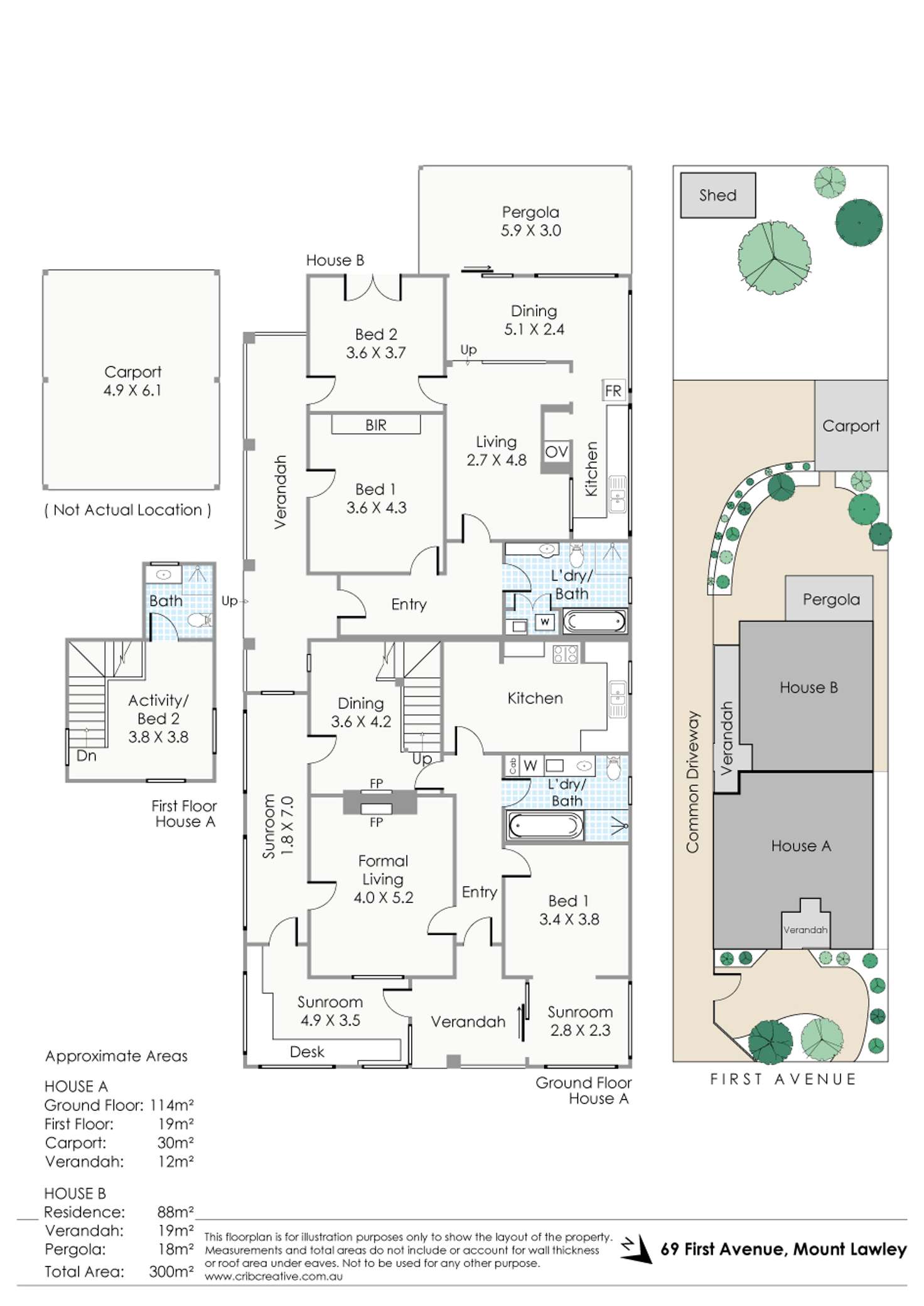 Floorplan of Homely house listing, 69A & 69B First Avenue, Mount Lawley WA 6050