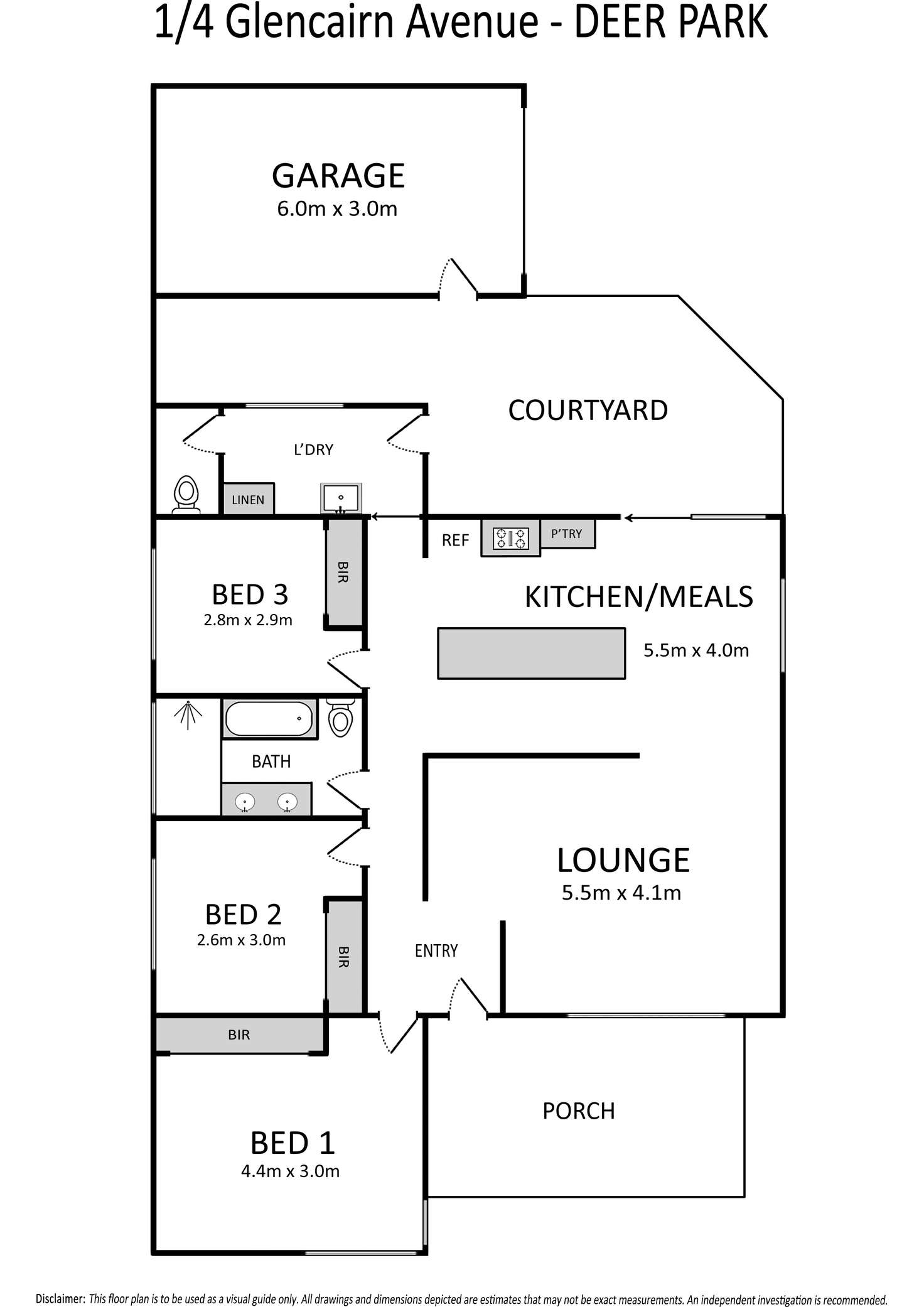 Floorplan of Homely house listing, 1/4 Glencairn Avenue, Deer Park VIC 3023