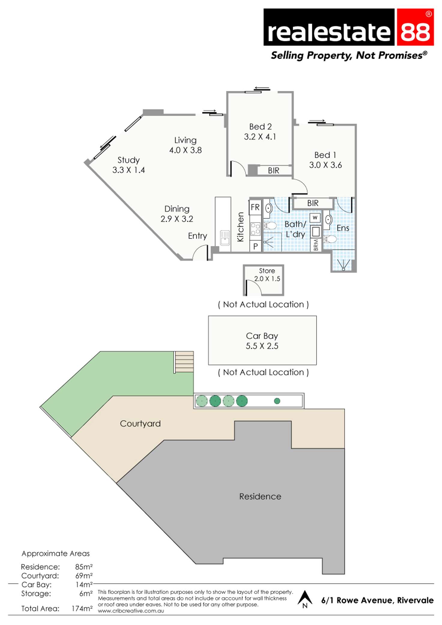 Floorplan of Homely apartment listing, 6/1 Rowe Avenue, Rivervale WA 6103
