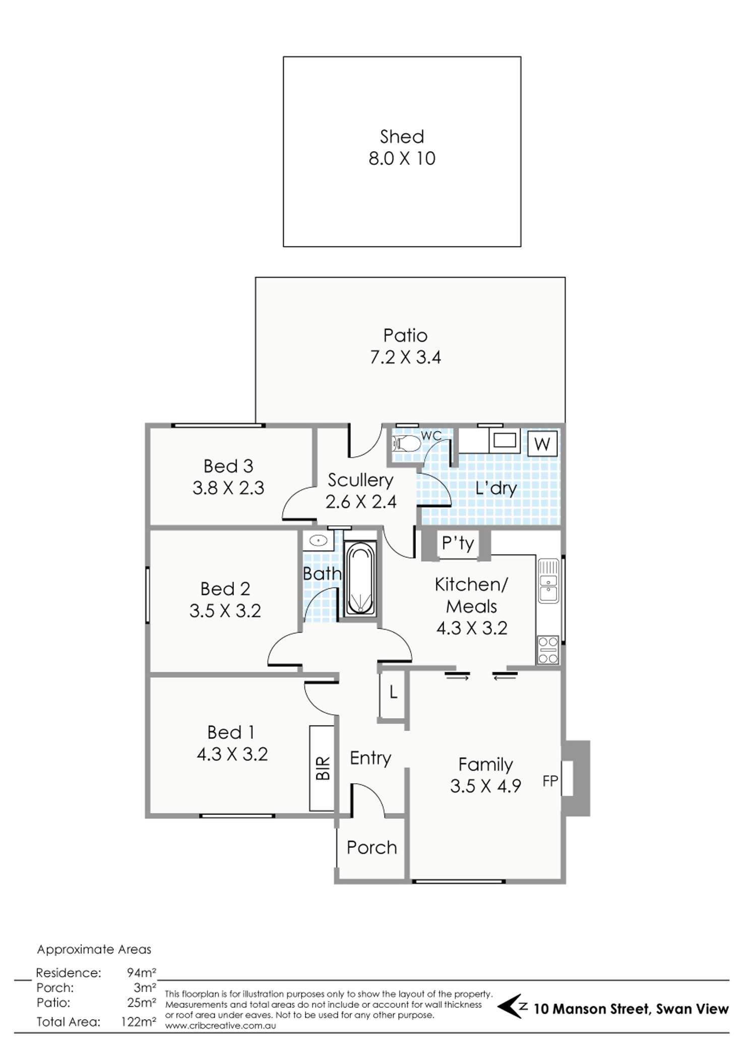 Floorplan of Homely house listing, 10 Manson Street, Swan View WA 6056