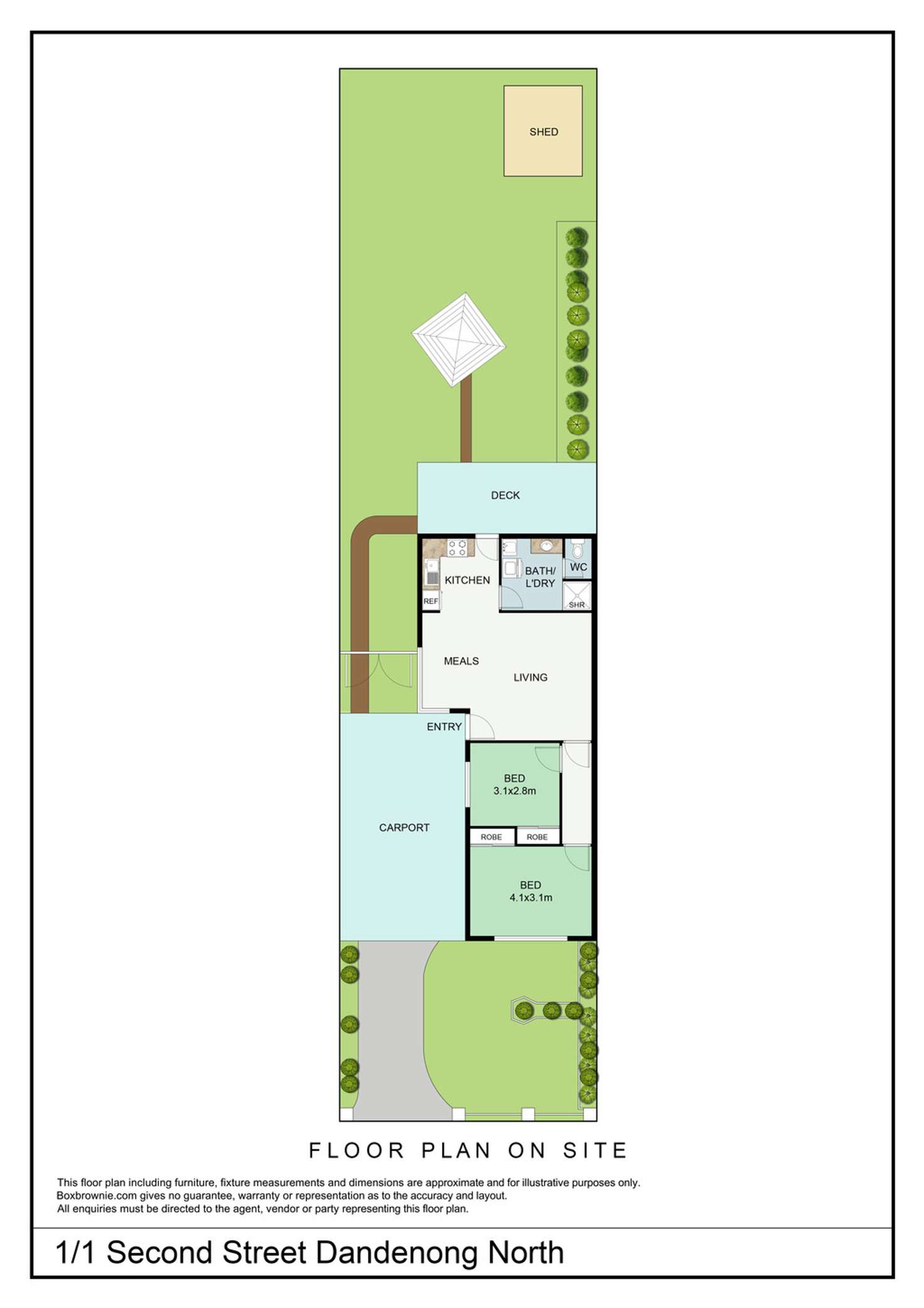 Floorplan of Homely unit listing, 1/1 Second Avenue, Dandenong North VIC 3175