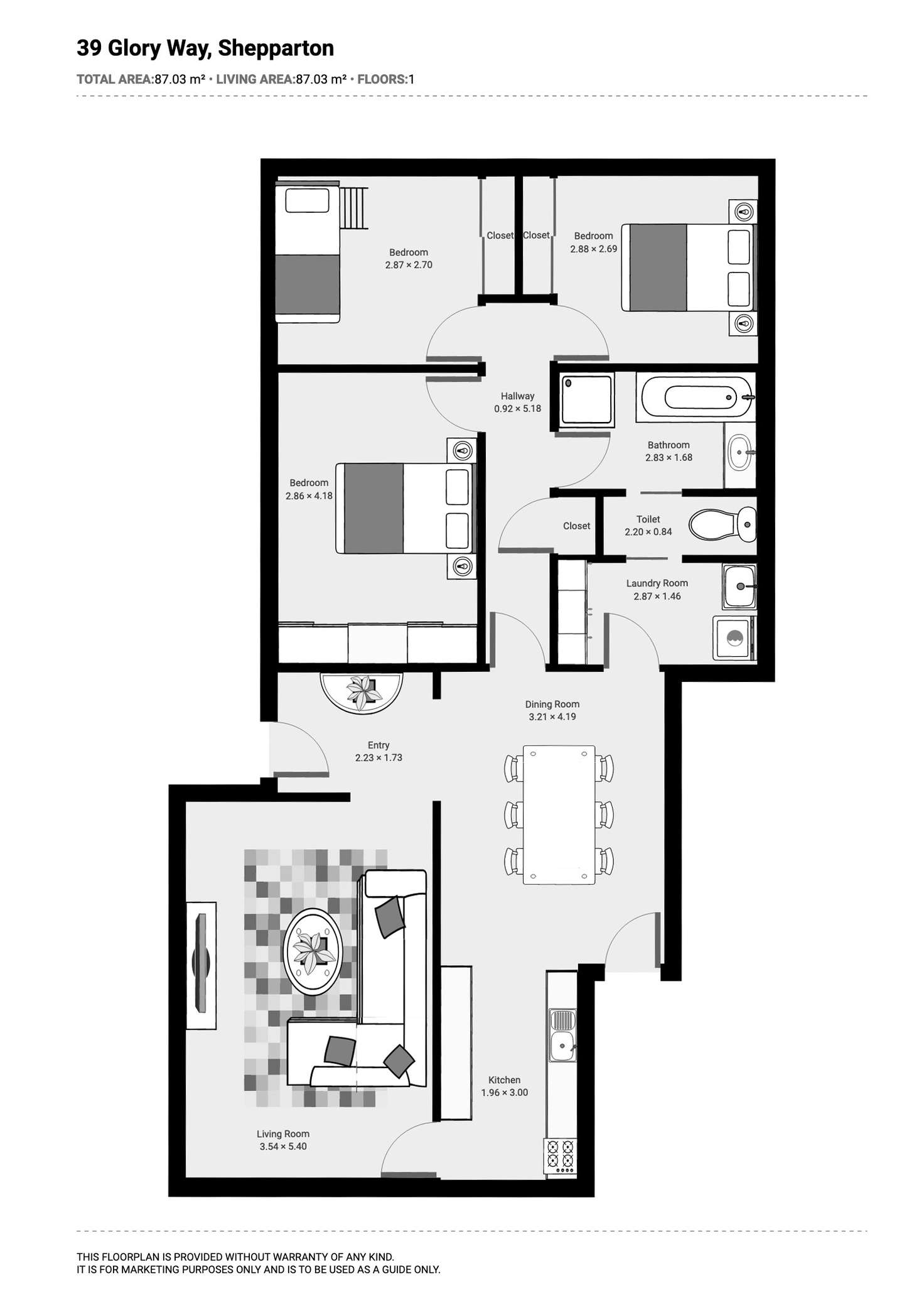 Floorplan of Homely house listing, 39 Glory Way, Shepparton VIC 3630
