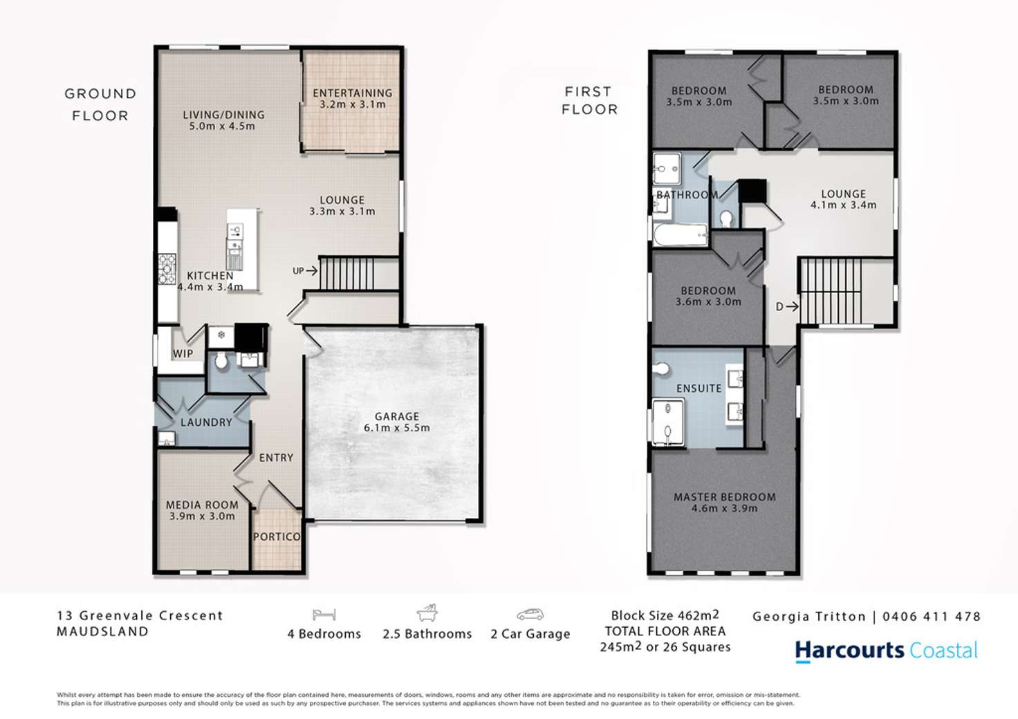 Floorplan of Homely house listing, 13 Greenvale Crescent, Maudsland QLD 4210