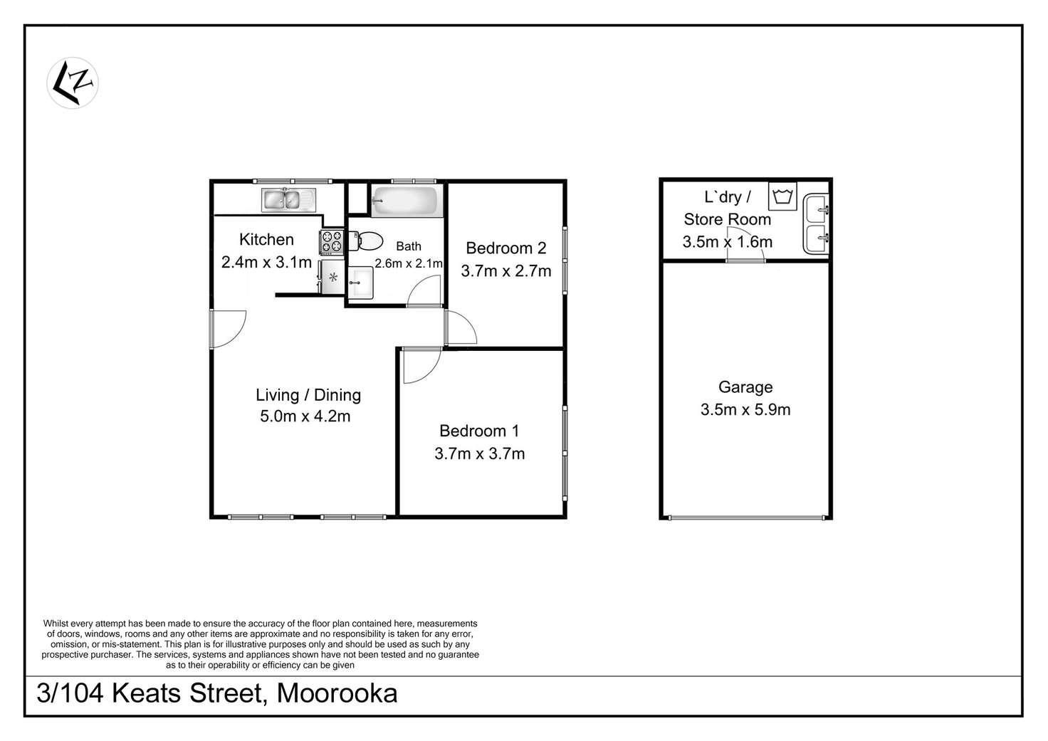 Floorplan of Homely unit listing, 3/104 Keats Street, Moorooka QLD 4105