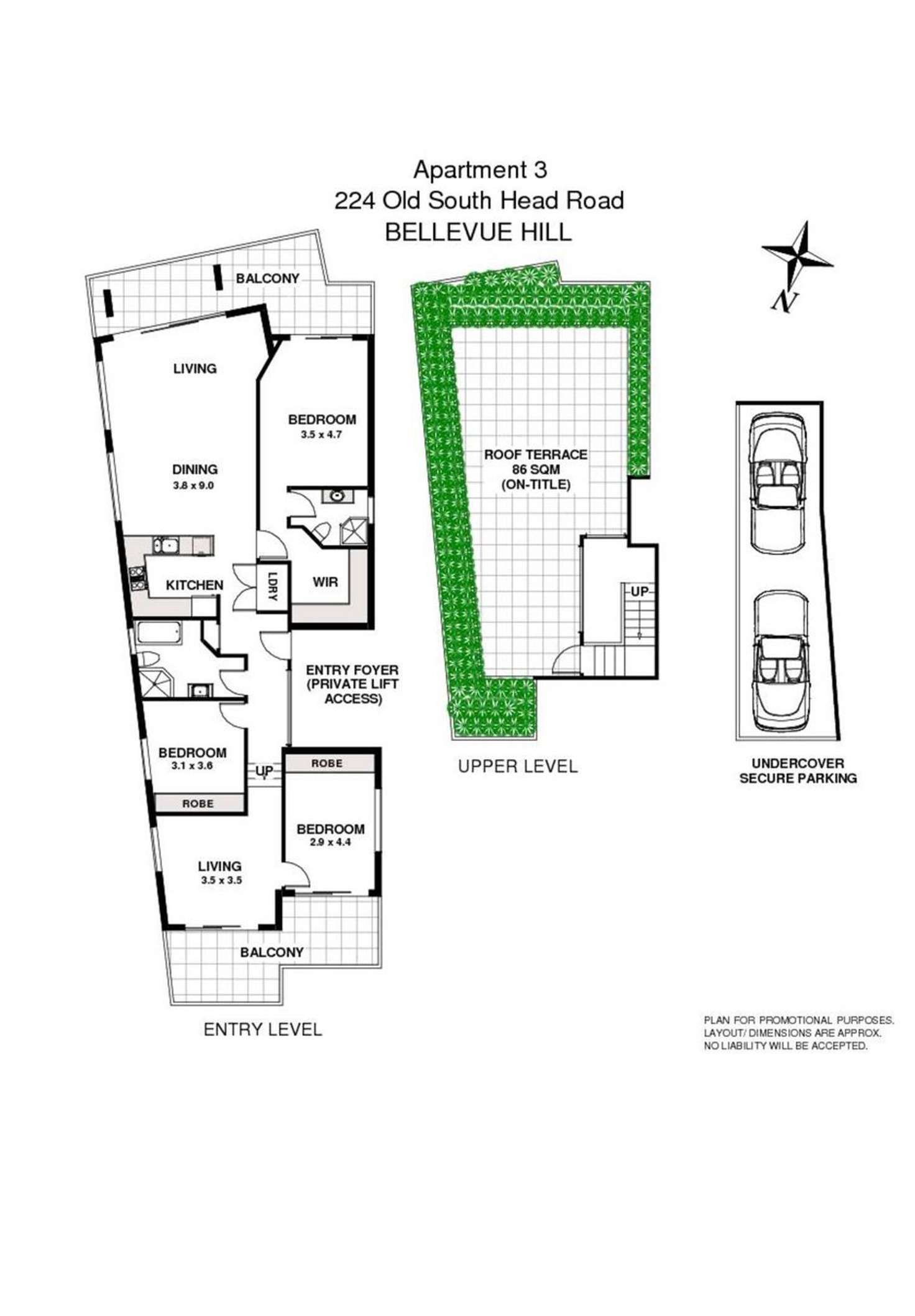 Floorplan of Homely apartment listing, 3/224 Old South Head Road, Bellevue Hill NSW 2023