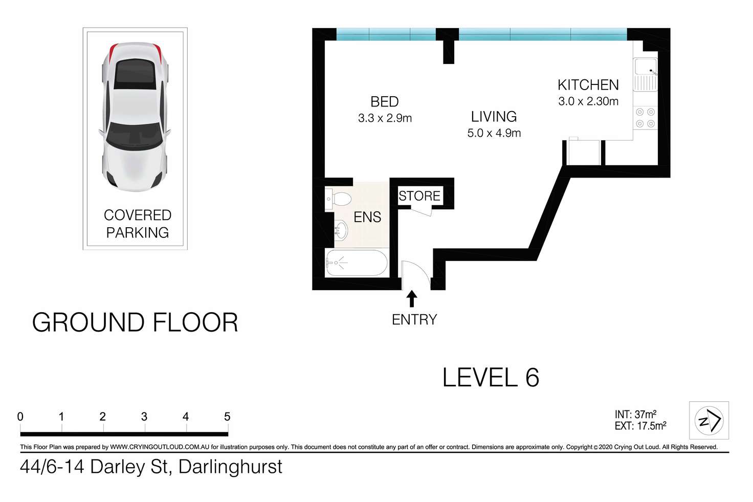 Floorplan of Homely apartment listing, 44/6-14 Darley Street, Darlinghurst NSW 2010