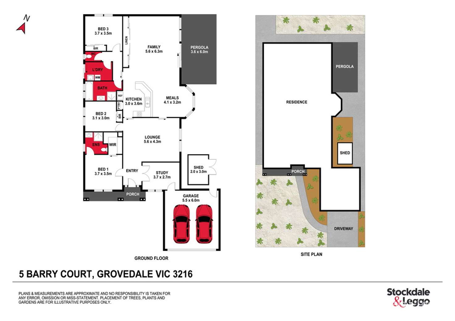 Floorplan of Homely house listing, 5 Barry Court, Grovedale VIC 3216