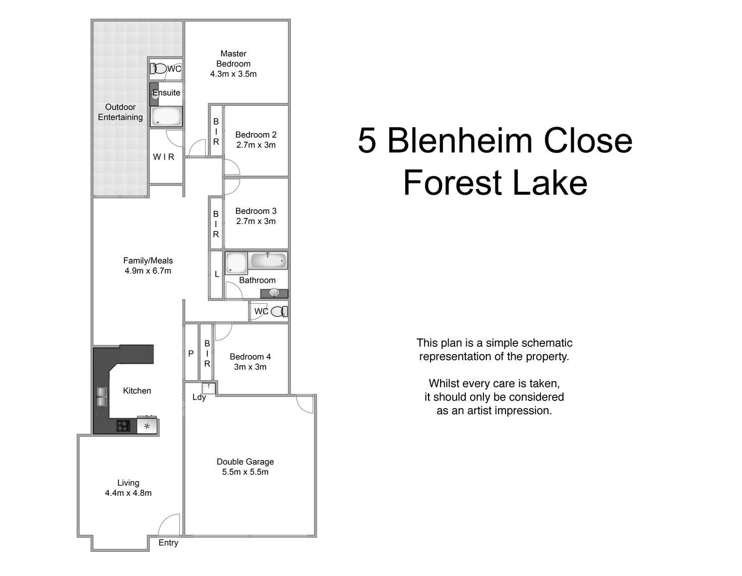 Floorplan of Homely house listing, 5 Blenheim Close, Forest Lake QLD 4078