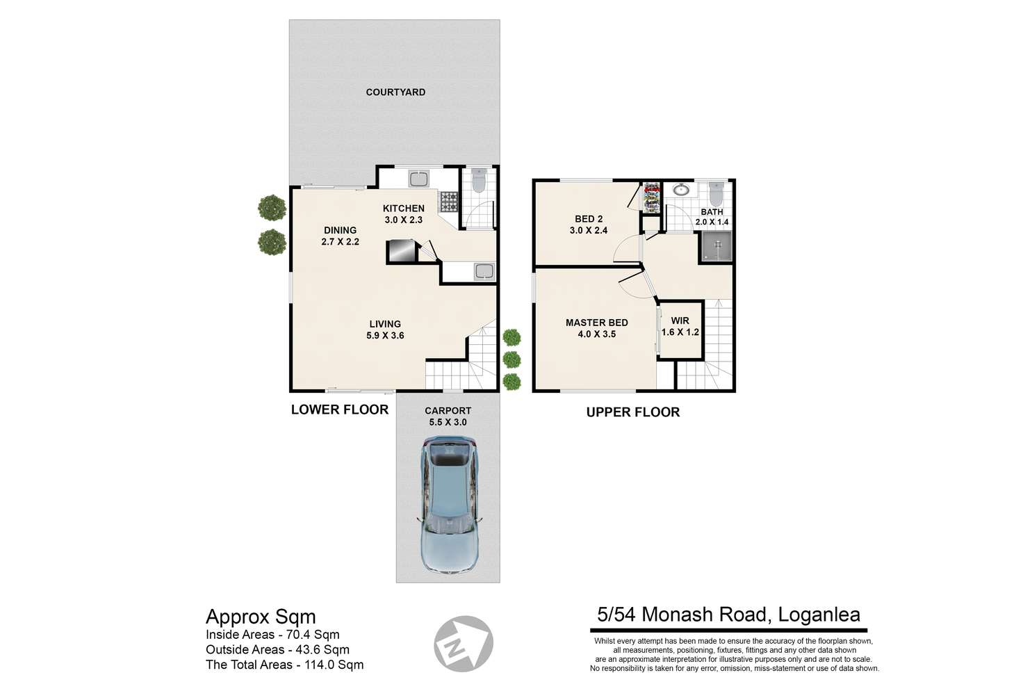 Floorplan of Homely townhouse listing, 5/54 Monash Road, Loganlea QLD 4131