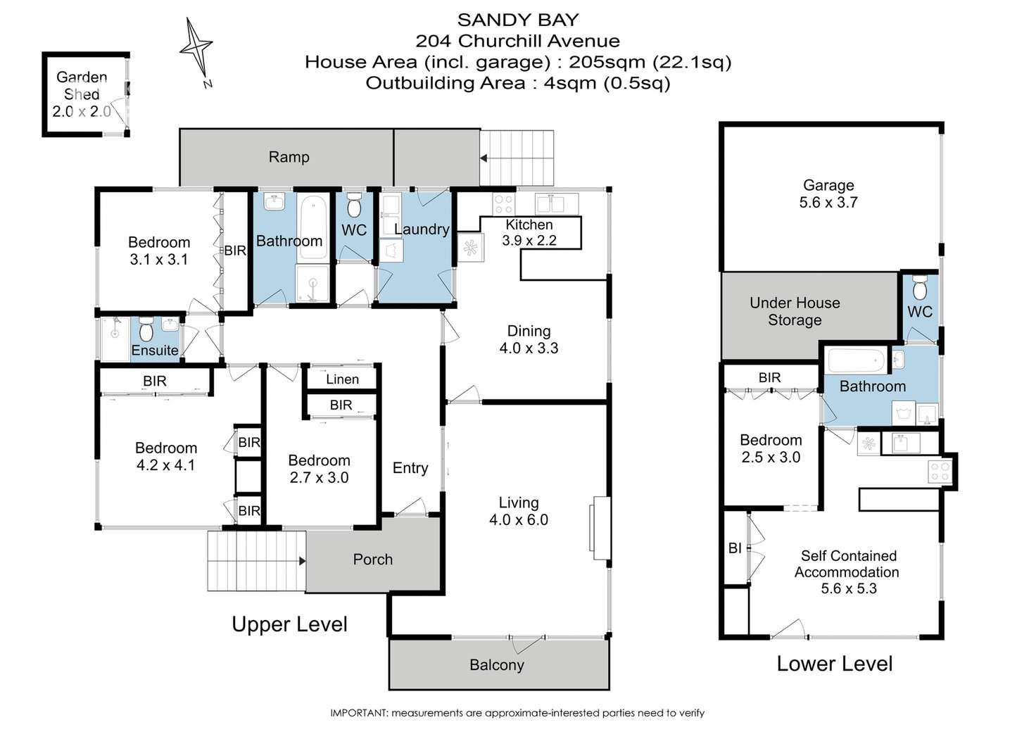 Floorplan of Homely house listing, 204 Churchill Avenue, Sandy Bay TAS 7005