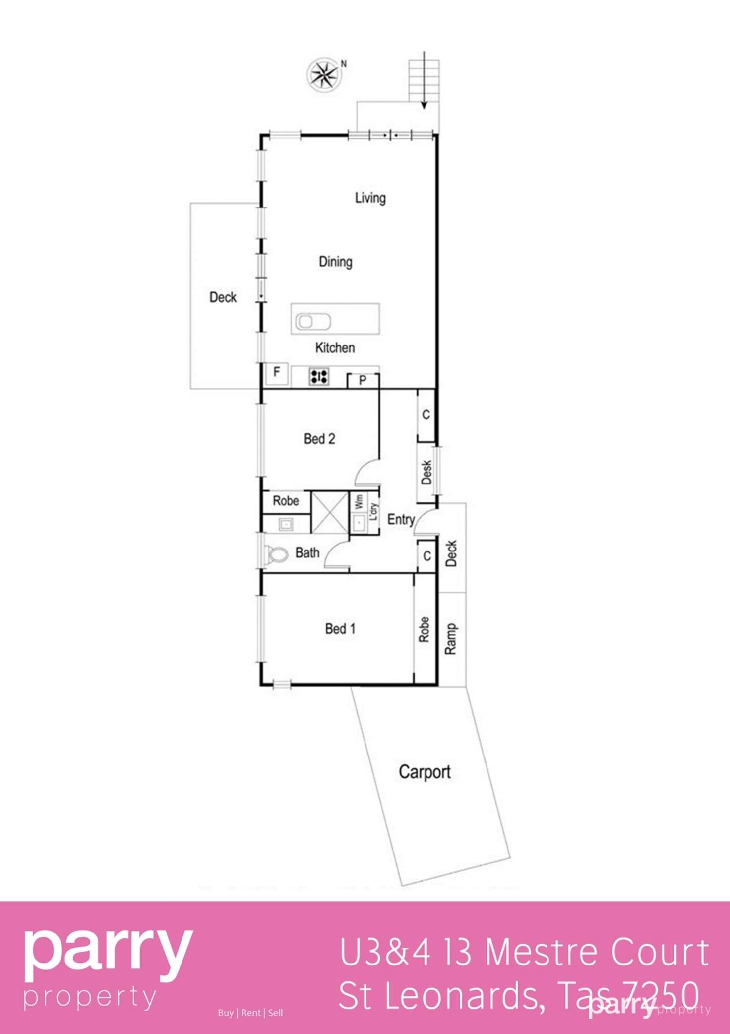 Floorplan of Homely unit listing, 4 /13 Mestre Court, St Leonards TAS 7250