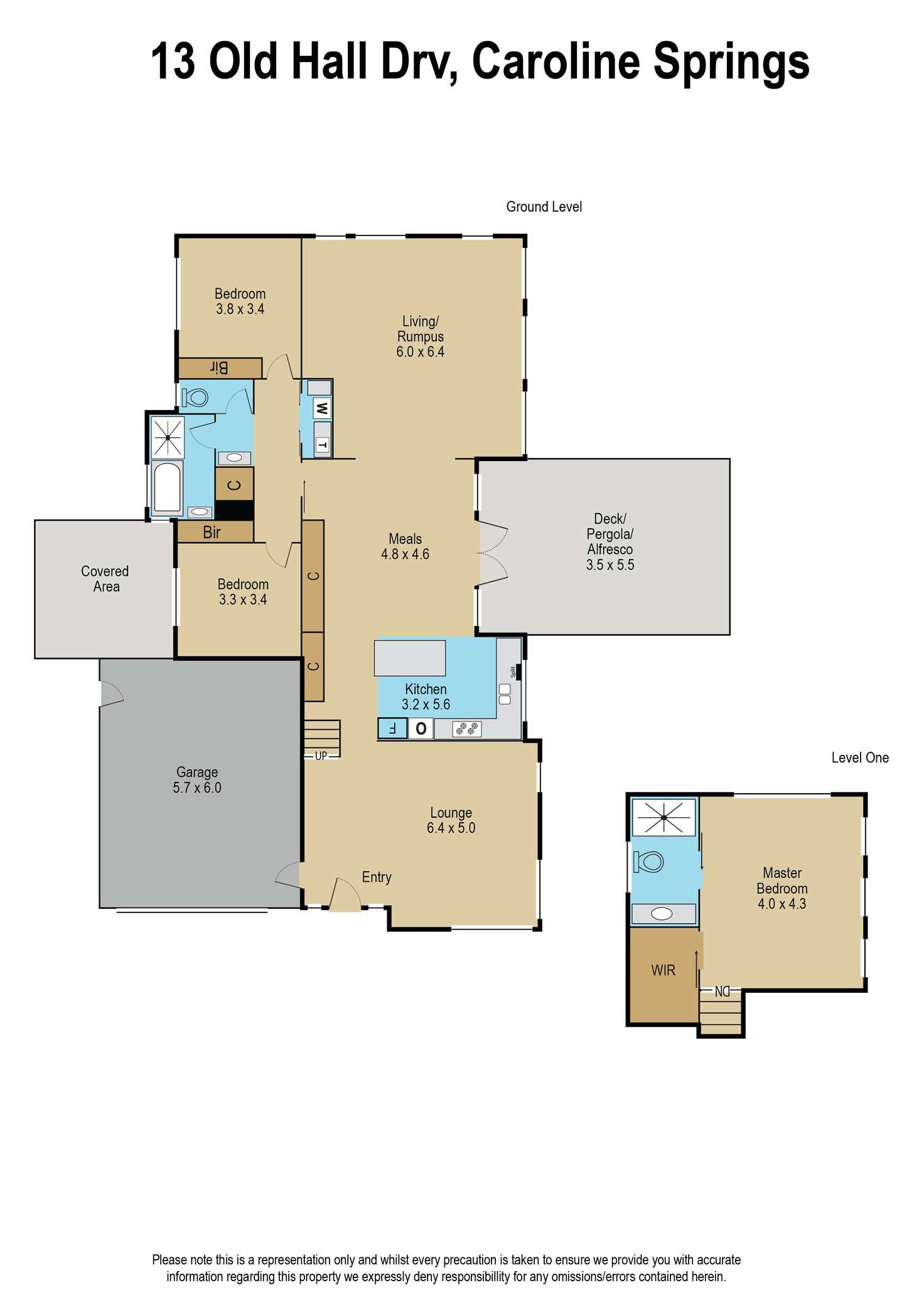 Floorplan of Homely house listing, 13 Old Hall Drive, Caroline Springs VIC 3023