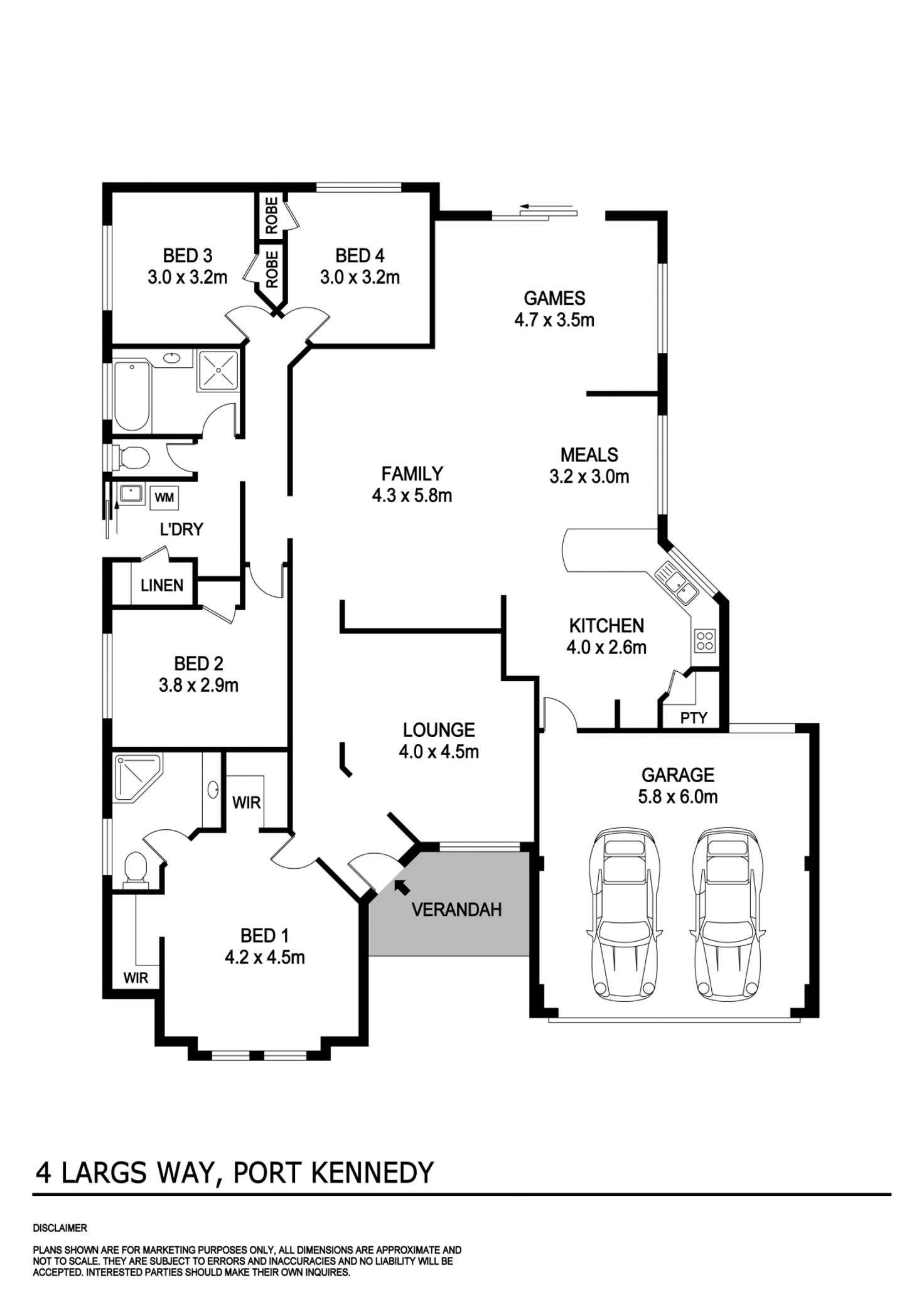 Floorplan of Homely house listing, 4 Largs Way, Port Kennedy WA 6172