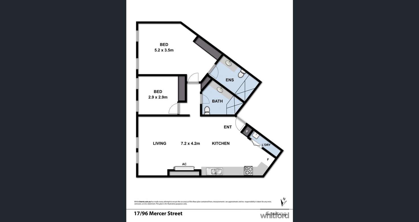 Floorplan of Homely apartment listing, 18/96 Mercer Street, Geelong VIC 3220