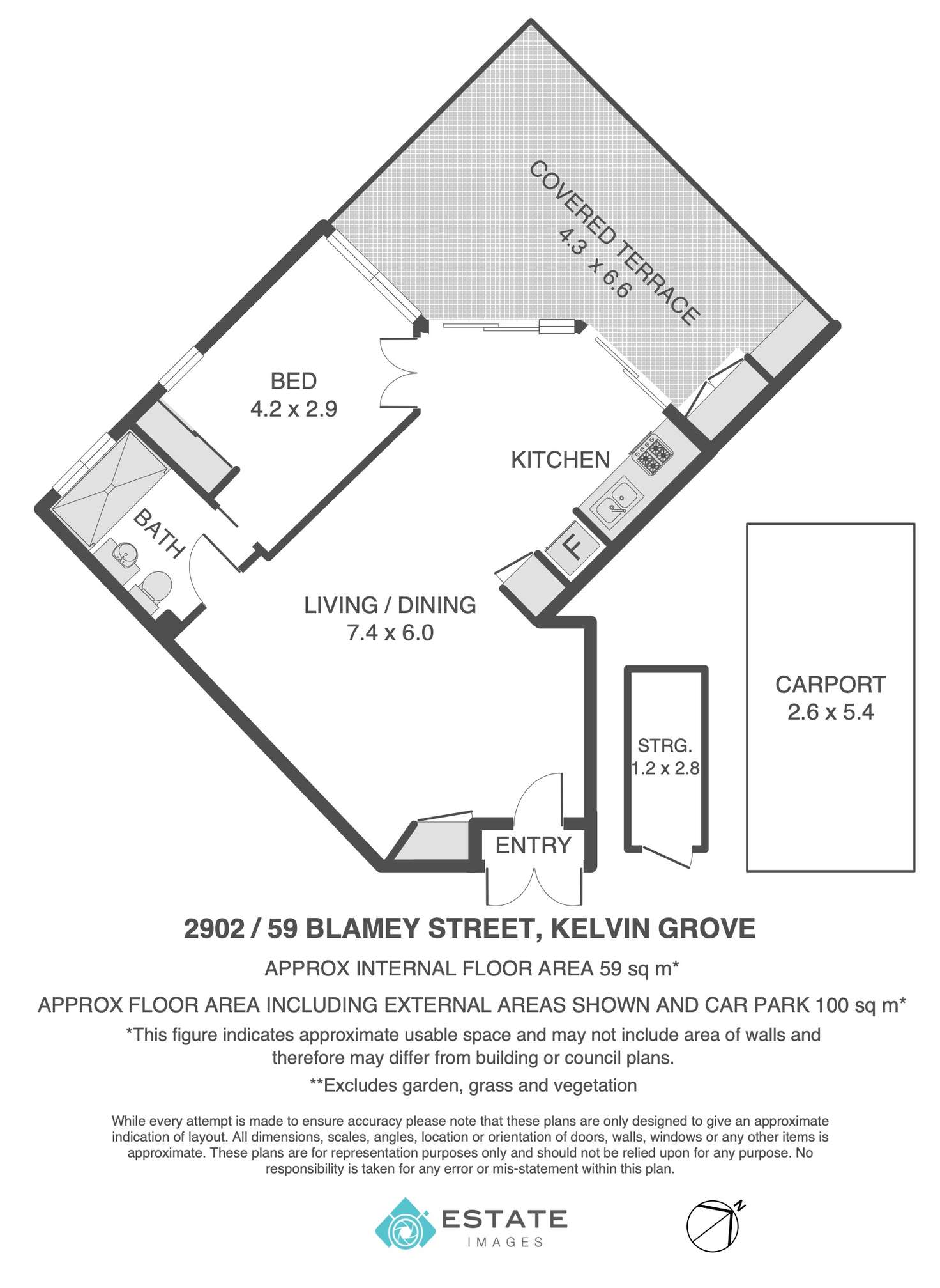 Floorplan of Homely apartment listing, 2902/59 Blamey Street, Kelvin Grove QLD 4059