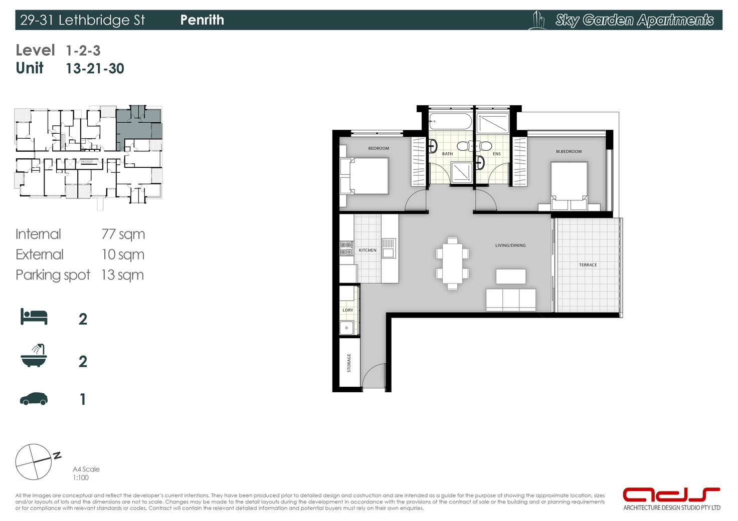 Floorplan of Homely apartment listing, 209/29-31 Lethbridge Street, Penrith NSW 2750
