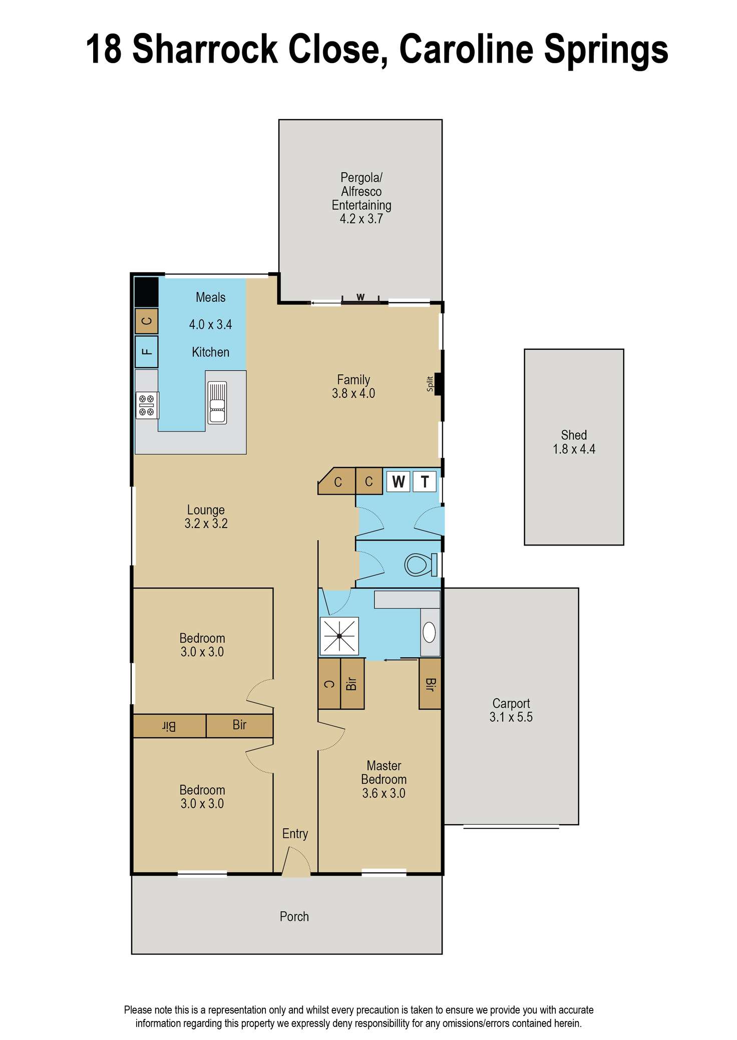 Floorplan of Homely house listing, 18 Sharrock Close, Caroline Springs VIC 3023