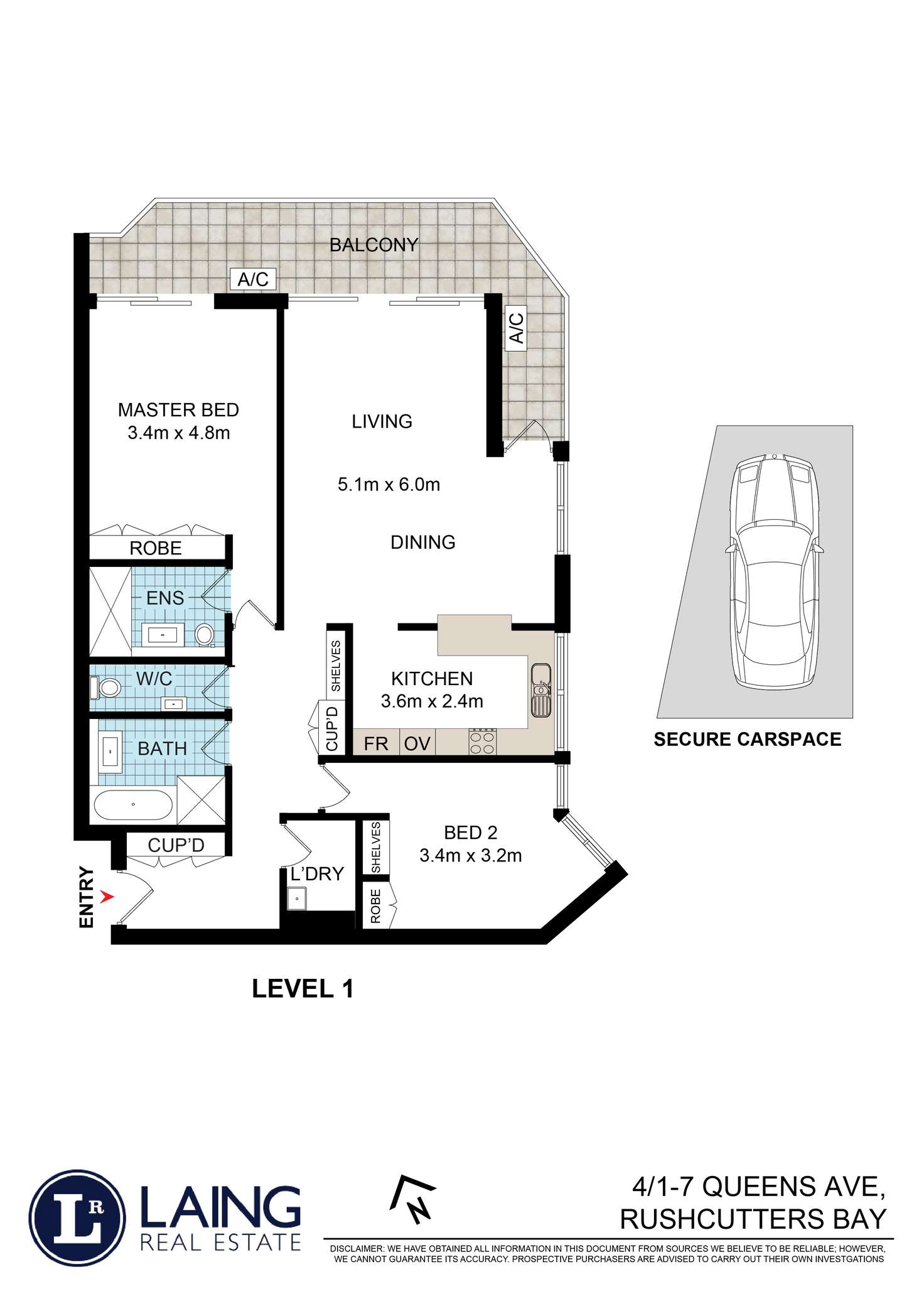 Floorplan of Homely apartment listing, 4/1-7 Queens Avenue, Rushcutters Bay NSW 2011