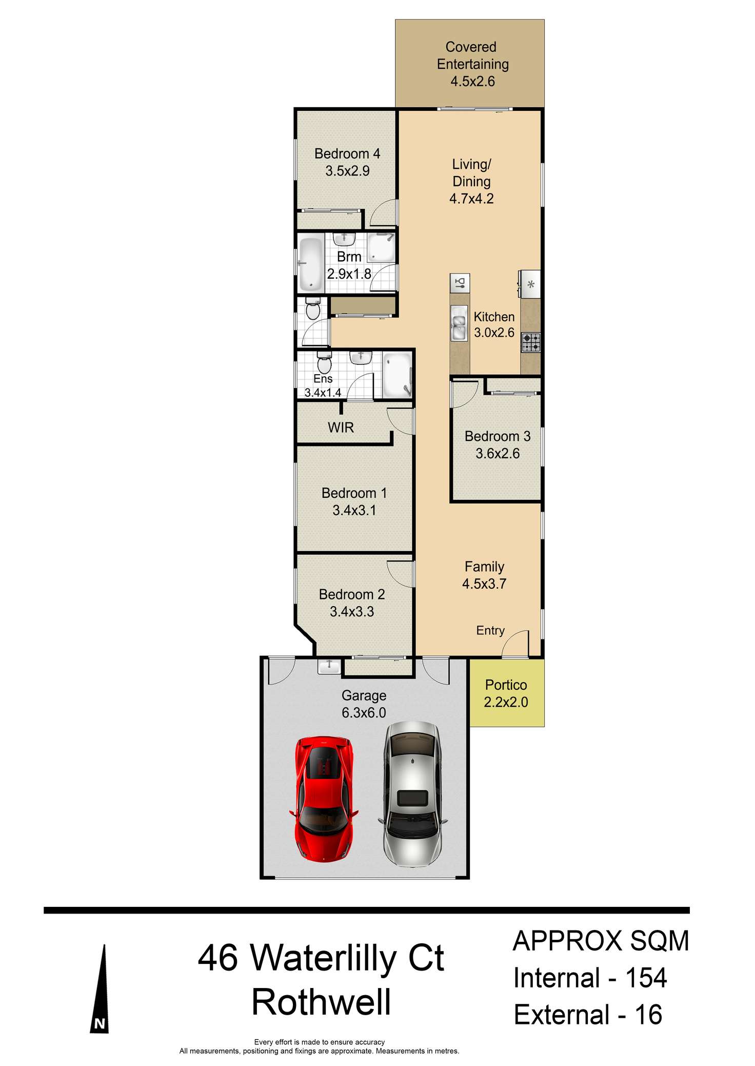 Floorplan of Homely house listing, 46 Waterlilly Ct, Rothwell QLD 4022