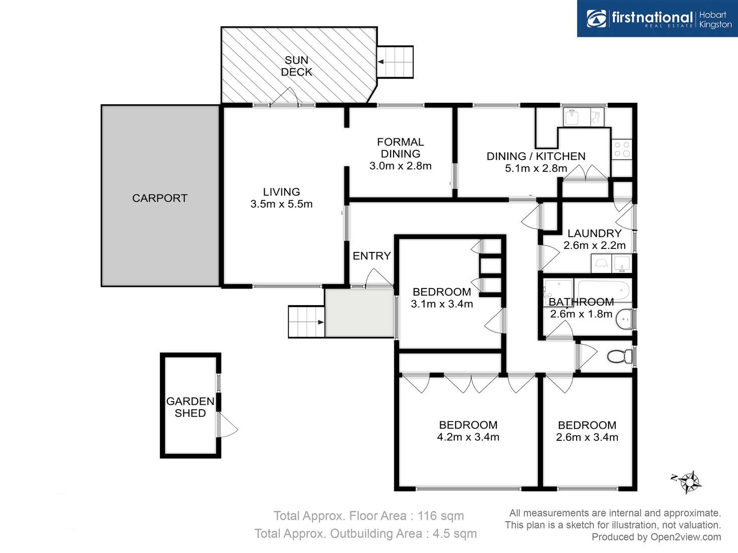 Floorplan of Homely house listing, 5 Jantina Place, Kingston TAS 7050