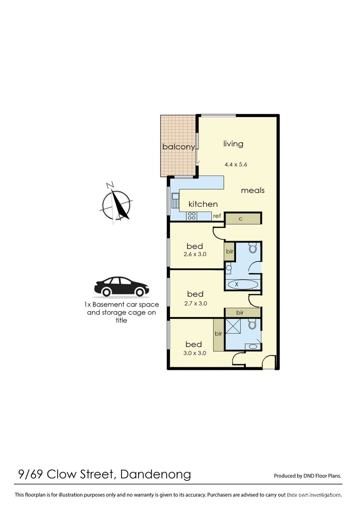 Floorplan of Homely apartment listing, 9/69 Clow Street, Dandenong VIC 3175