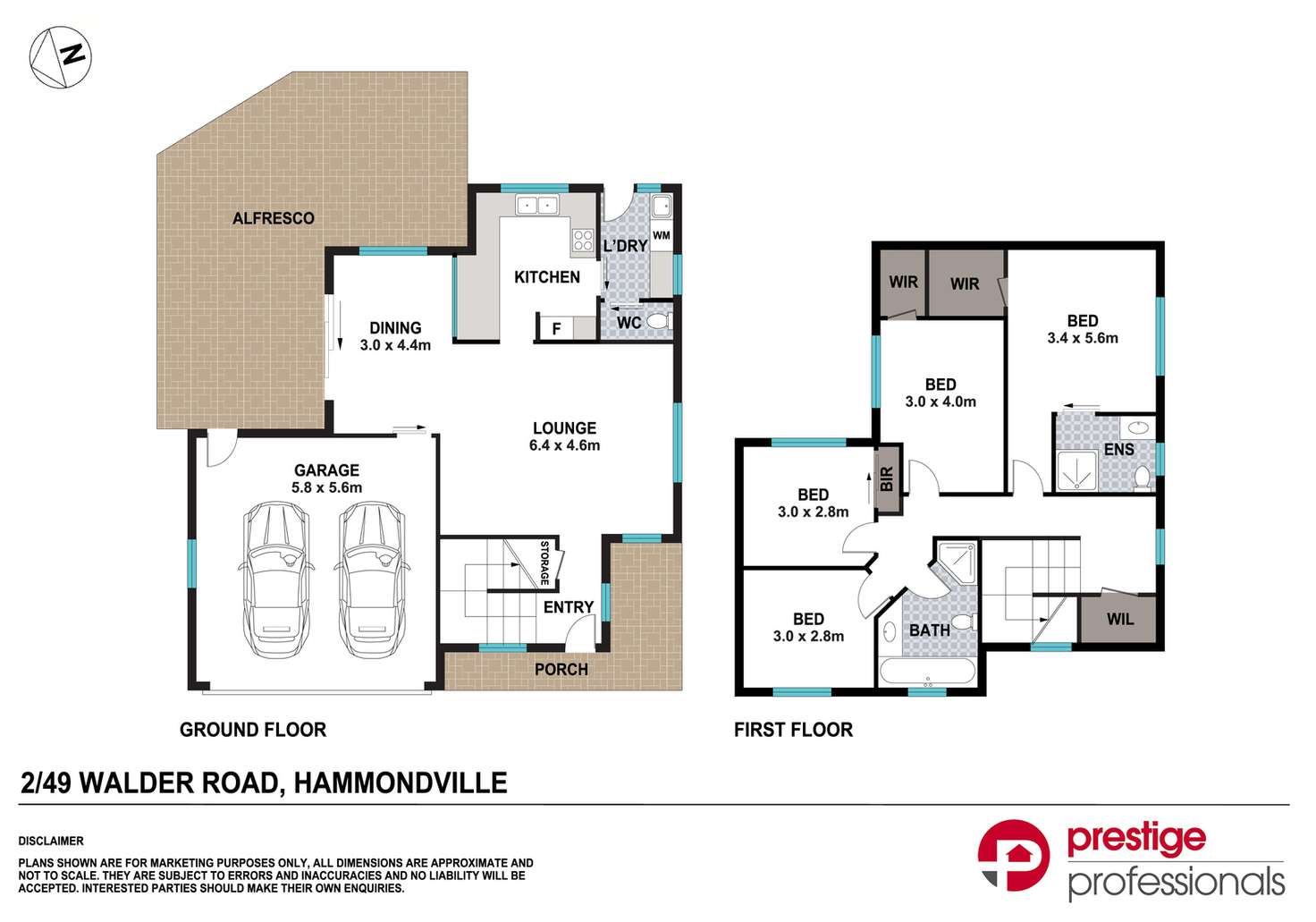 Floorplan of Homely townhouse listing, 2/49-51 Walder Road, Hammondville NSW 2170