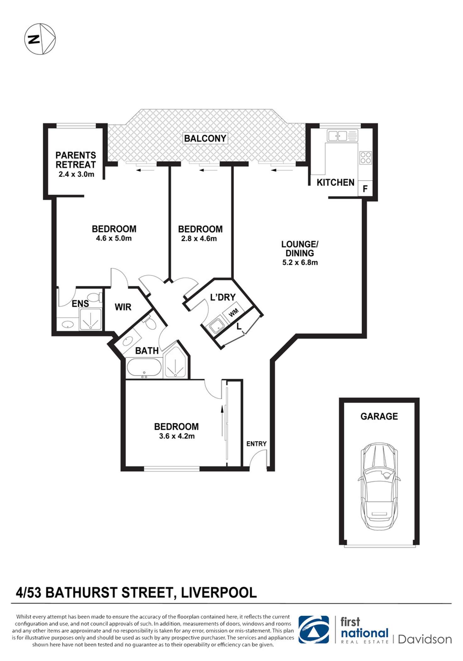 Floorplan of Homely apartment listing, 4/53 Bathurst Street, Liverpool NSW 2170