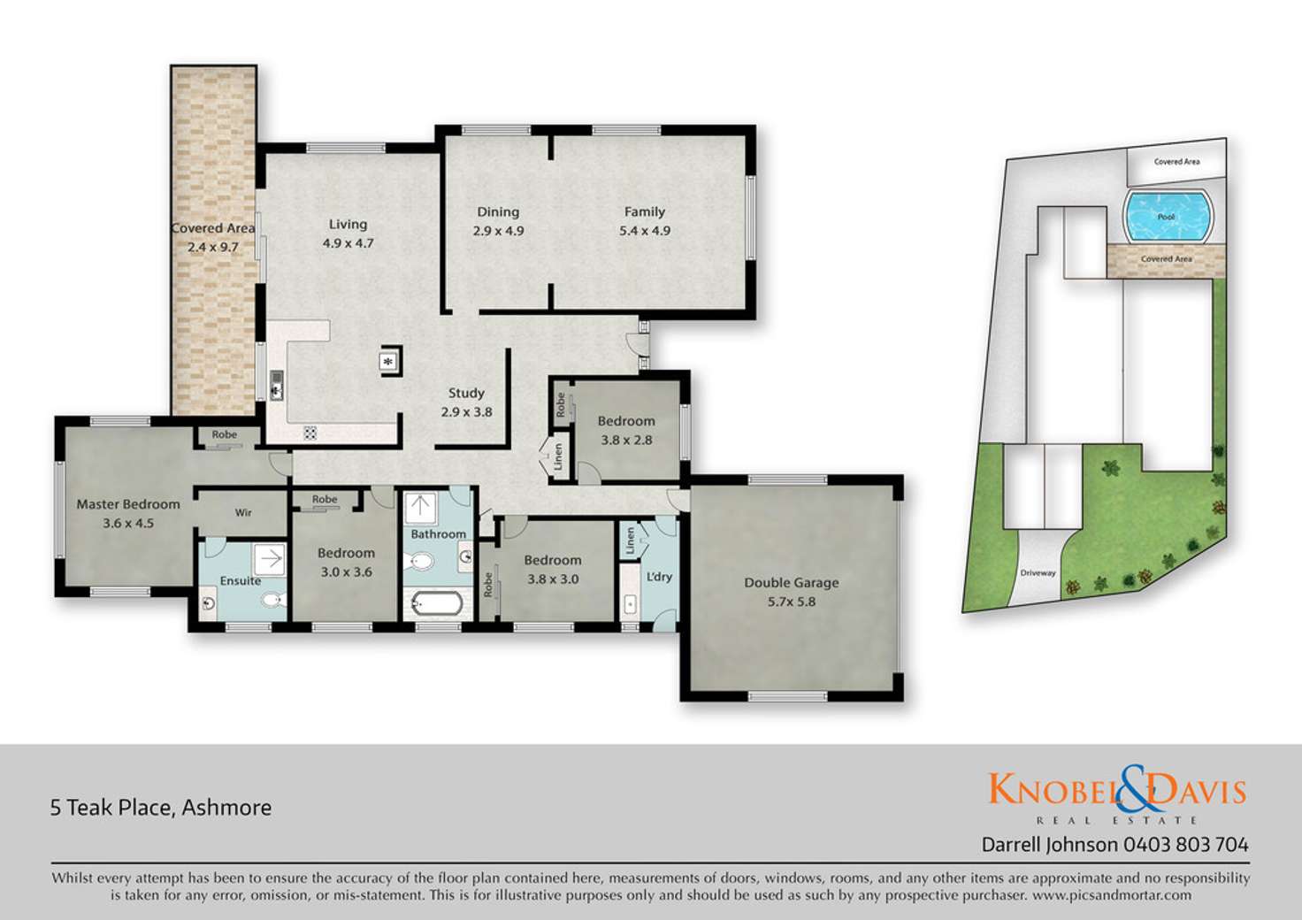 Floorplan of Homely house listing, 5 Teak Place, Ashmore QLD 4214