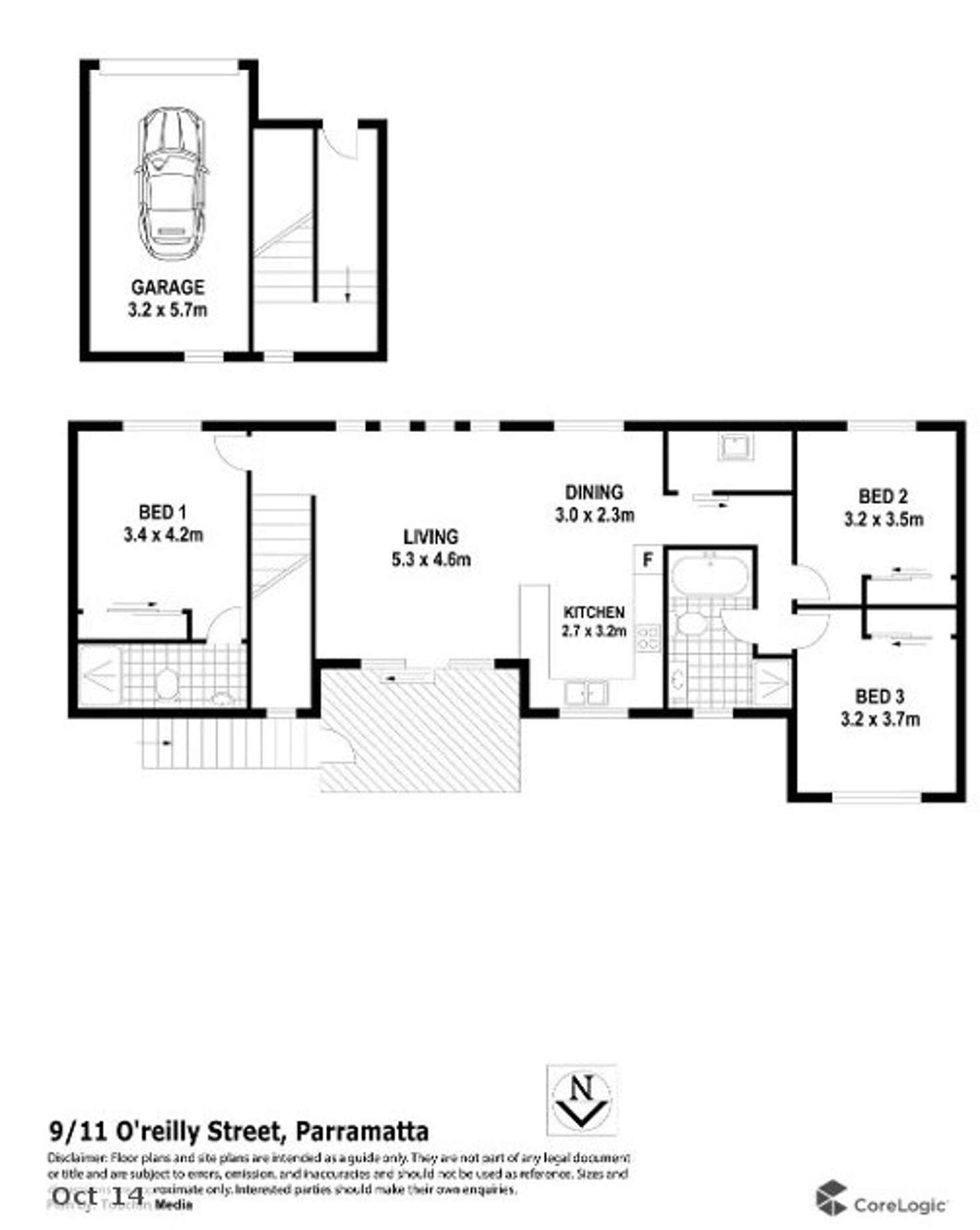 Floorplan of Homely townhouse listing, 9T/11 O'REILLY STREET, Parramatta NSW 2150