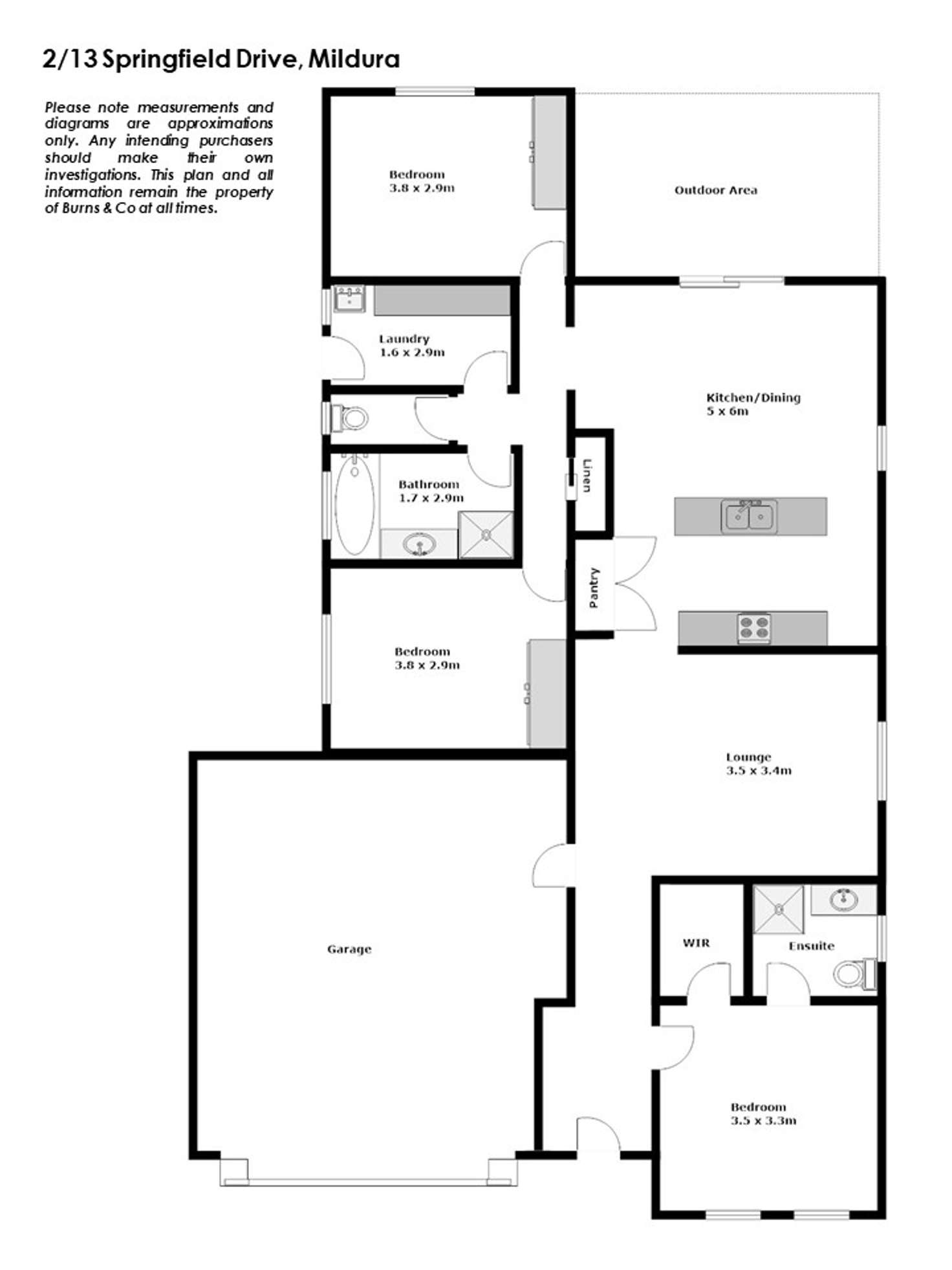 Floorplan of Homely house listing, 2/13 Springfield Drive, Mildura VIC 3500