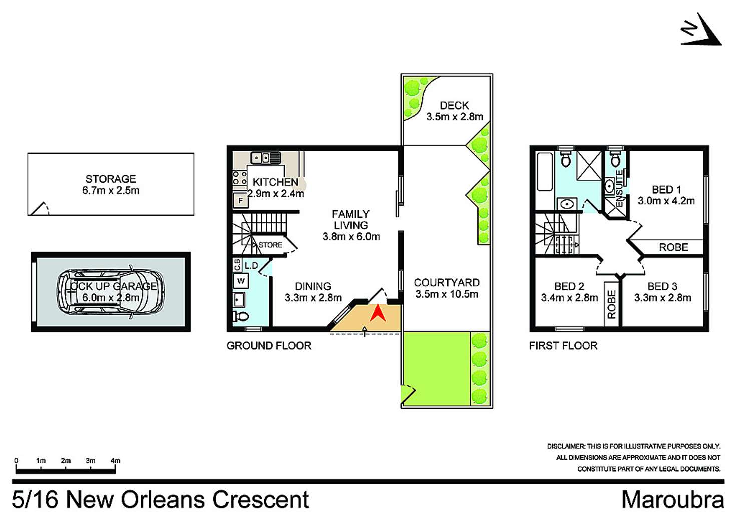 Floorplan of Homely townhouse listing, 5/16 New Orleans Crescent, Maroubra NSW 2035