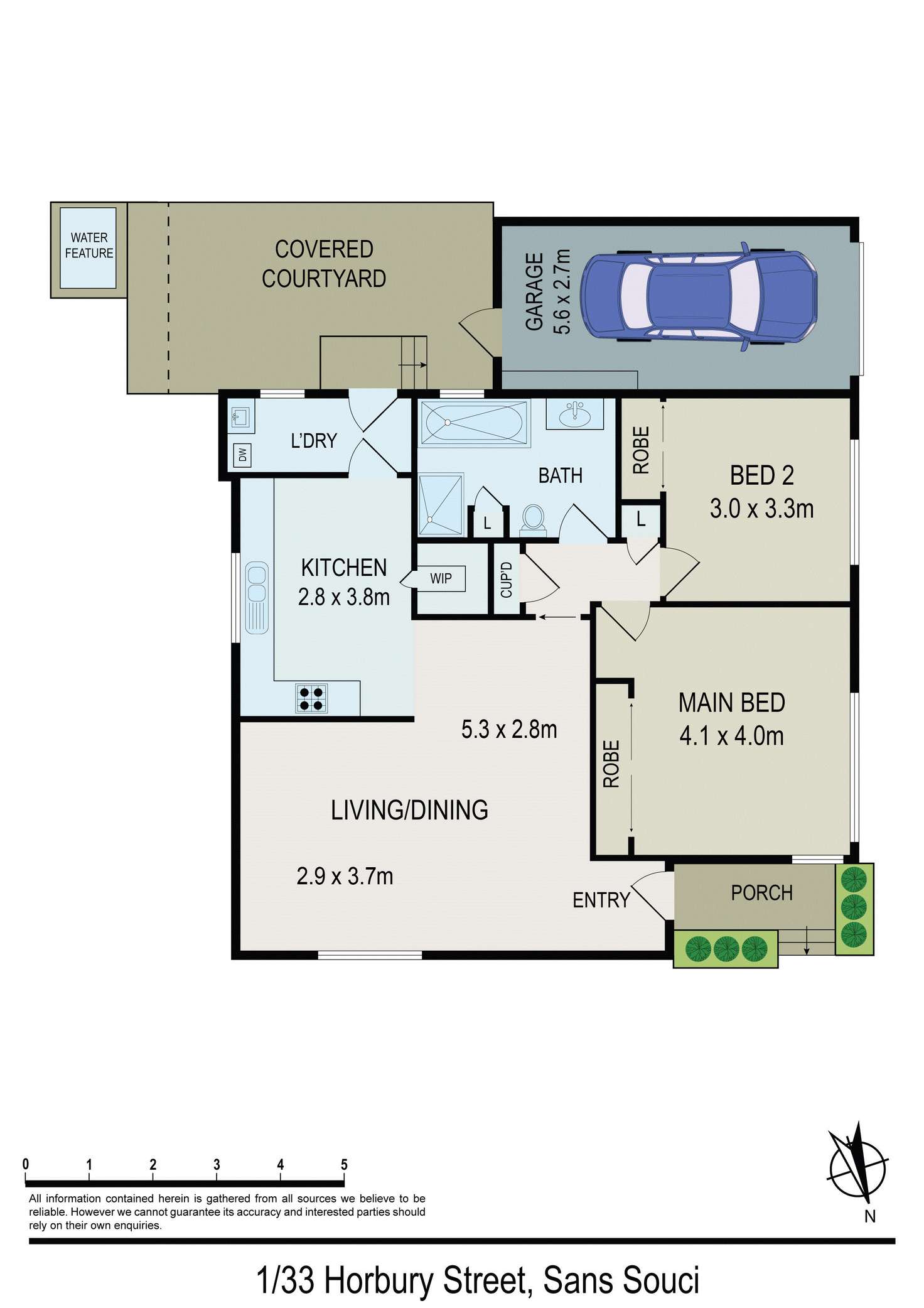 Floorplan of Homely villa listing, 1/33 Horbury Street, Sans Souci NSW 2219